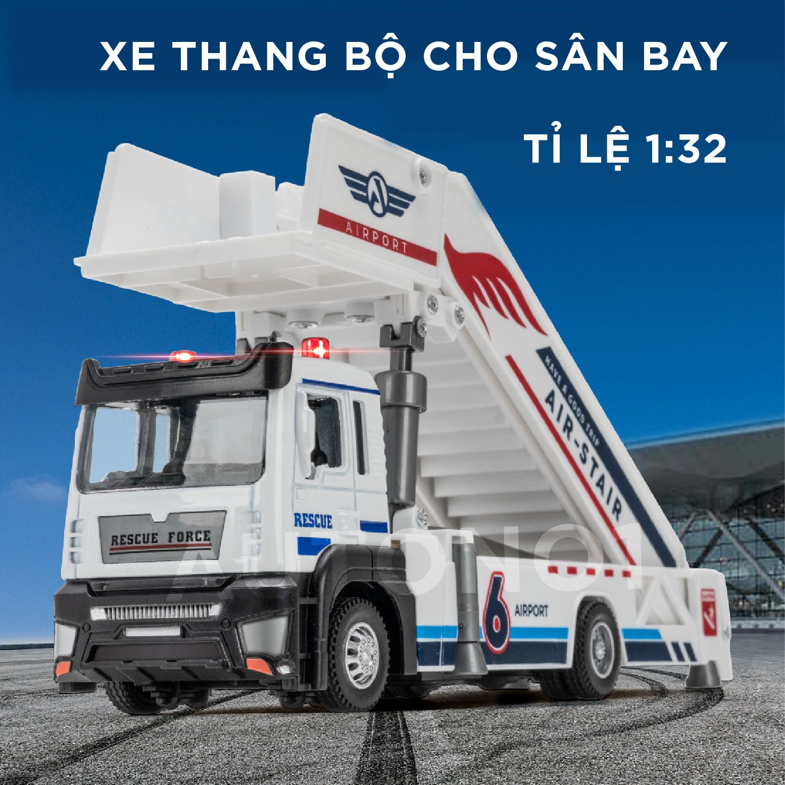 Mô hình xe thang trượt sân bay có âm thanh - đèn tỉ lệ 1:32 Ty model OT488