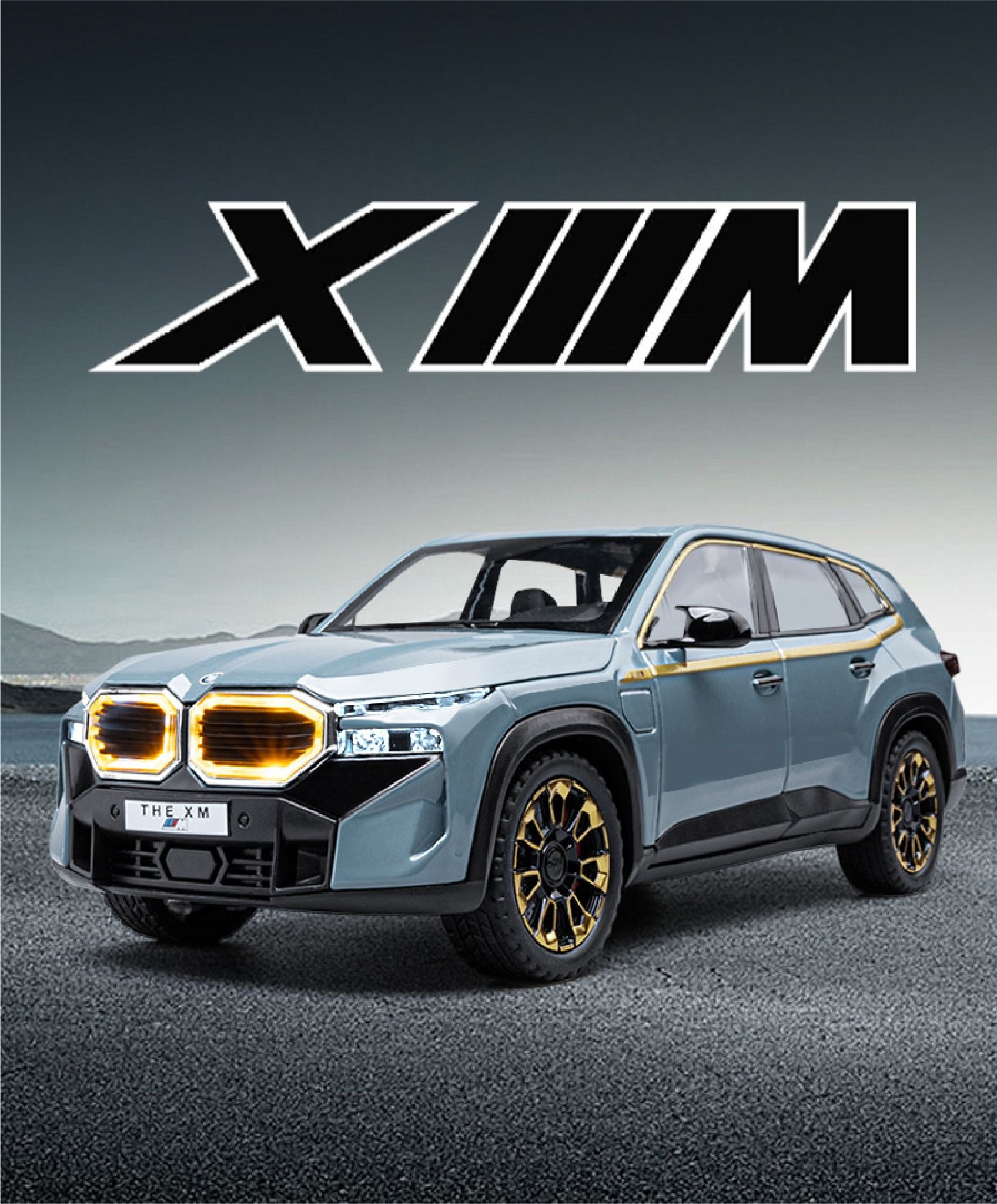 Mô hình xe BMW the XM full kính - full open - đánh lái được tỉ lệ 1:24 Chezhi OT448