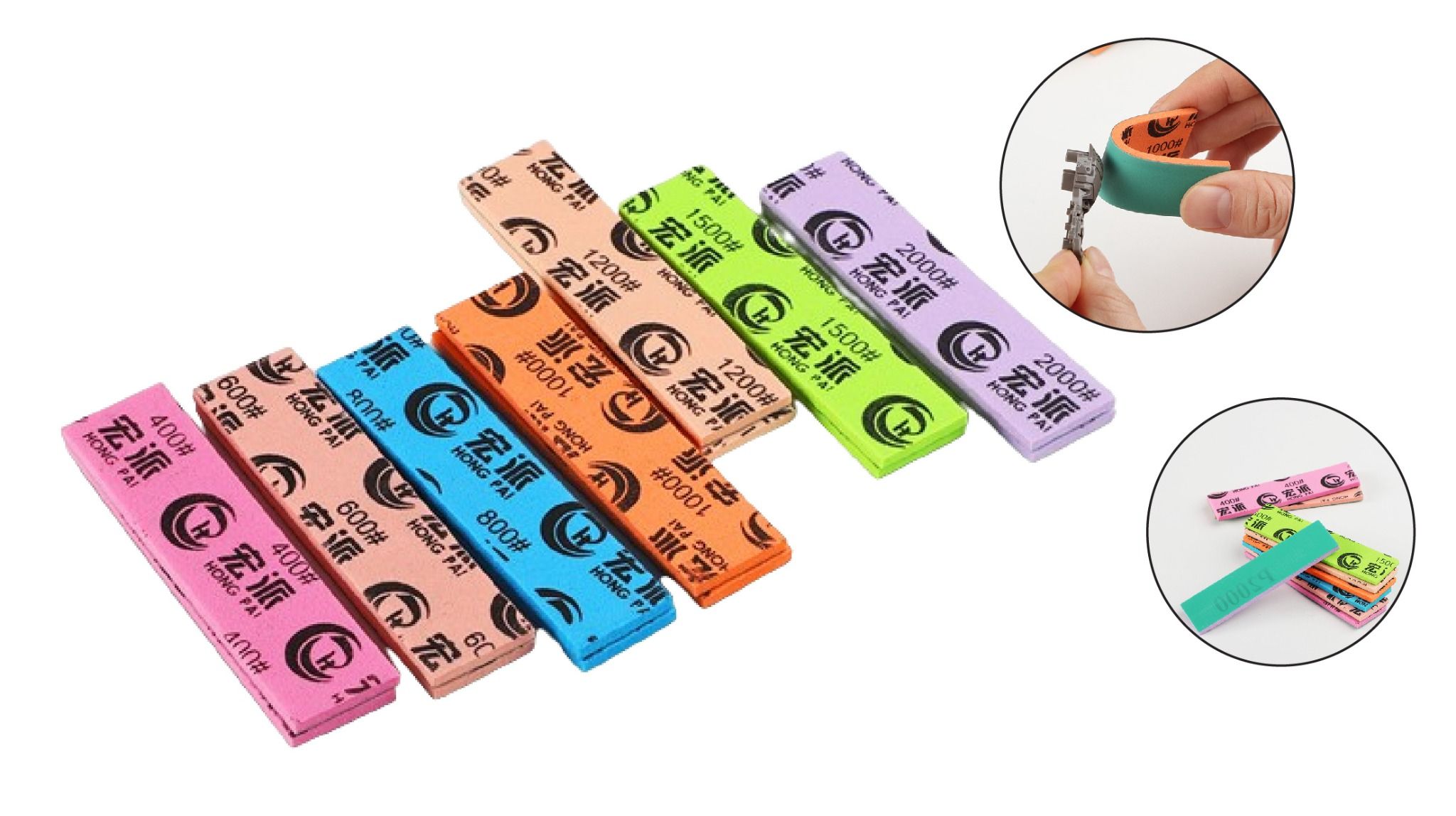 Set 9 miếng mút nhám đánh bóng mô hình cắt sẵn 3mm P400-P2000 PK448