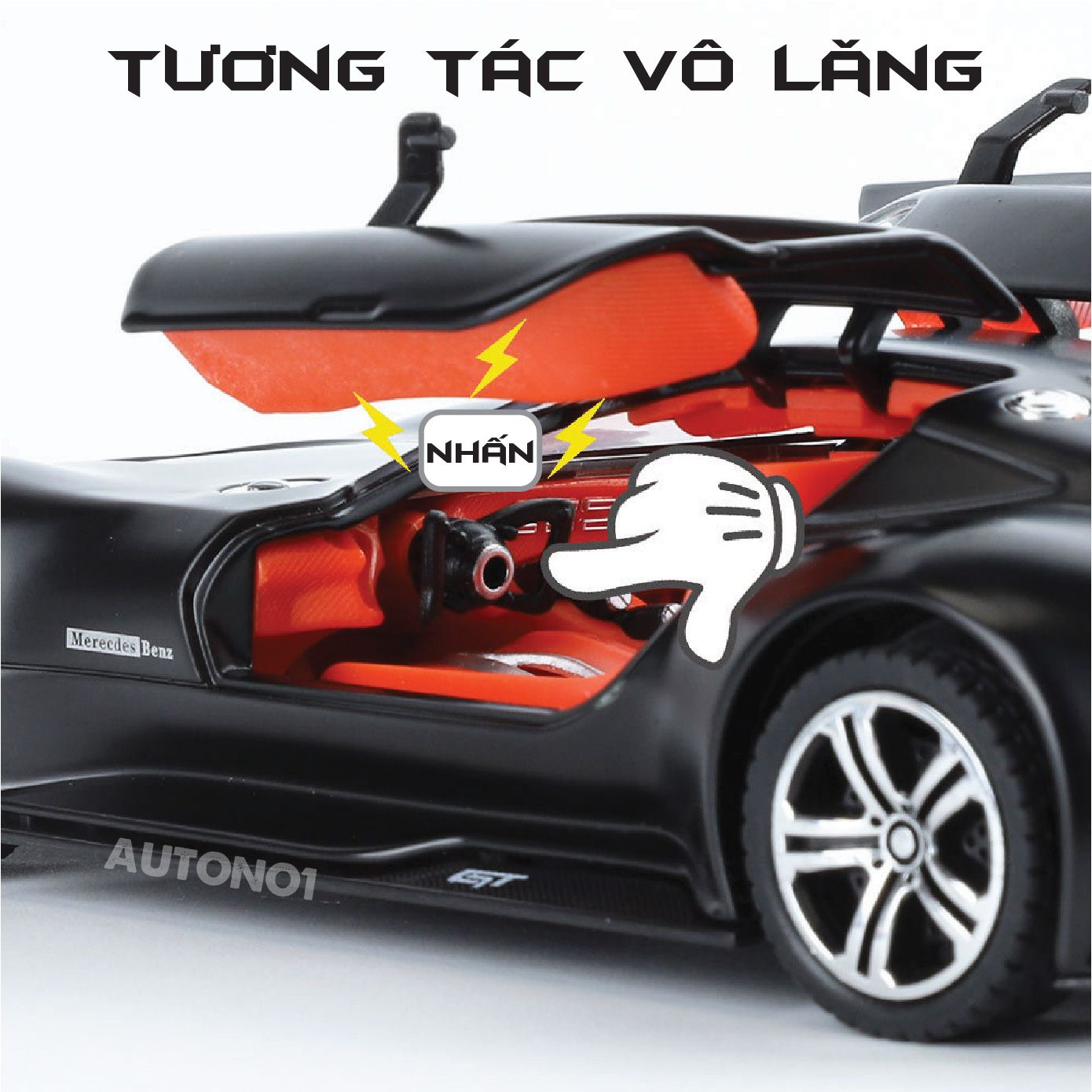 Mô hình xe Mercedes-Benz AMG Vision GT full open - có đèn - âm thanh tỉ lệ 1:24 Alloy Model OT534