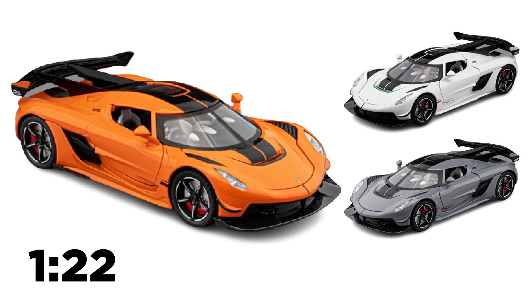 Mô hình xe Koenigsegg Jesko full open-có đèn-âm thanh tỉ lệ 1:22 Jiaye Model OT569