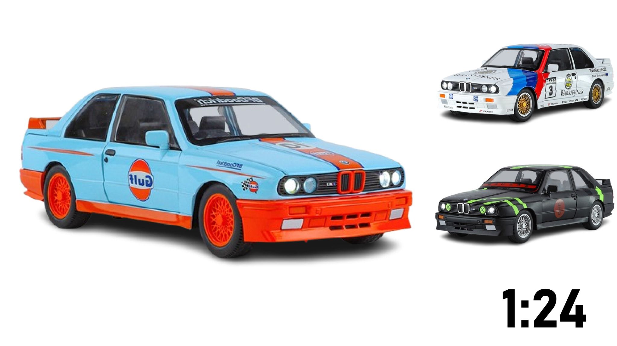 Mô hình xe BMW M3 series racing full open - full kính - đánh lái được tỉ lệ 1:24 JinliFang OT24039