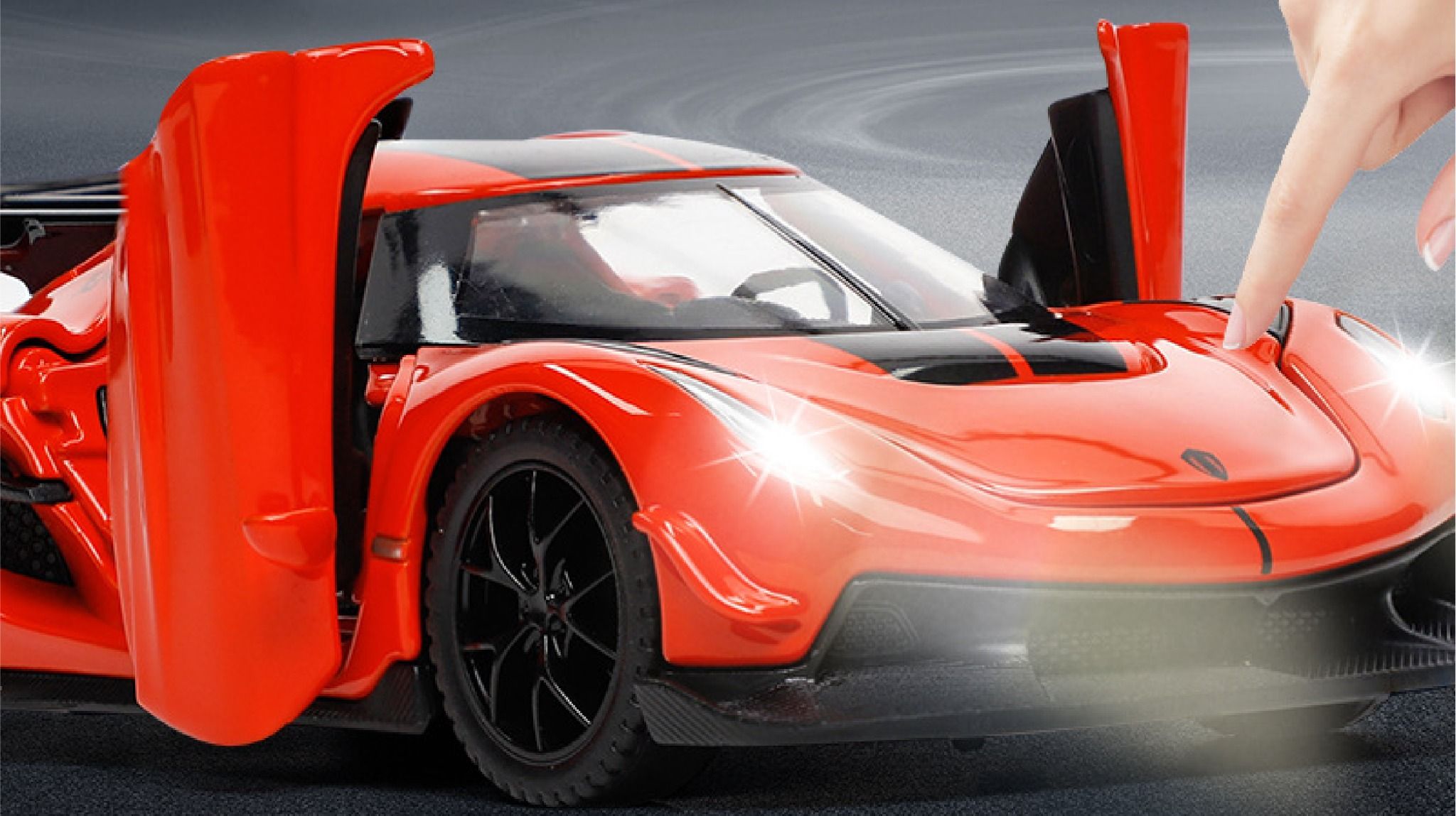 Mô hình xe Koenigsegg Jesko full open có đèn âm thanh tỉ lệ 1:32 Alloy model OT32044