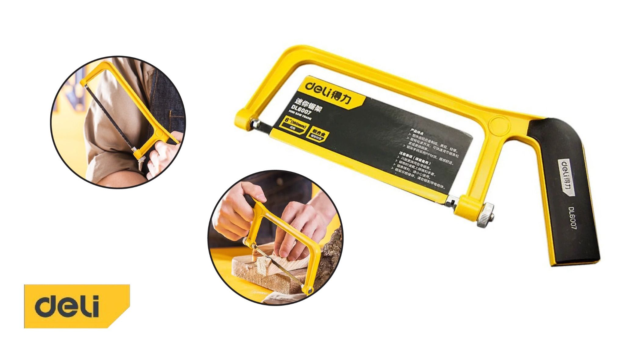 Phụ kiện khung cưa cầm tay mini 6 inch chống trơn trượt Deli PK447
