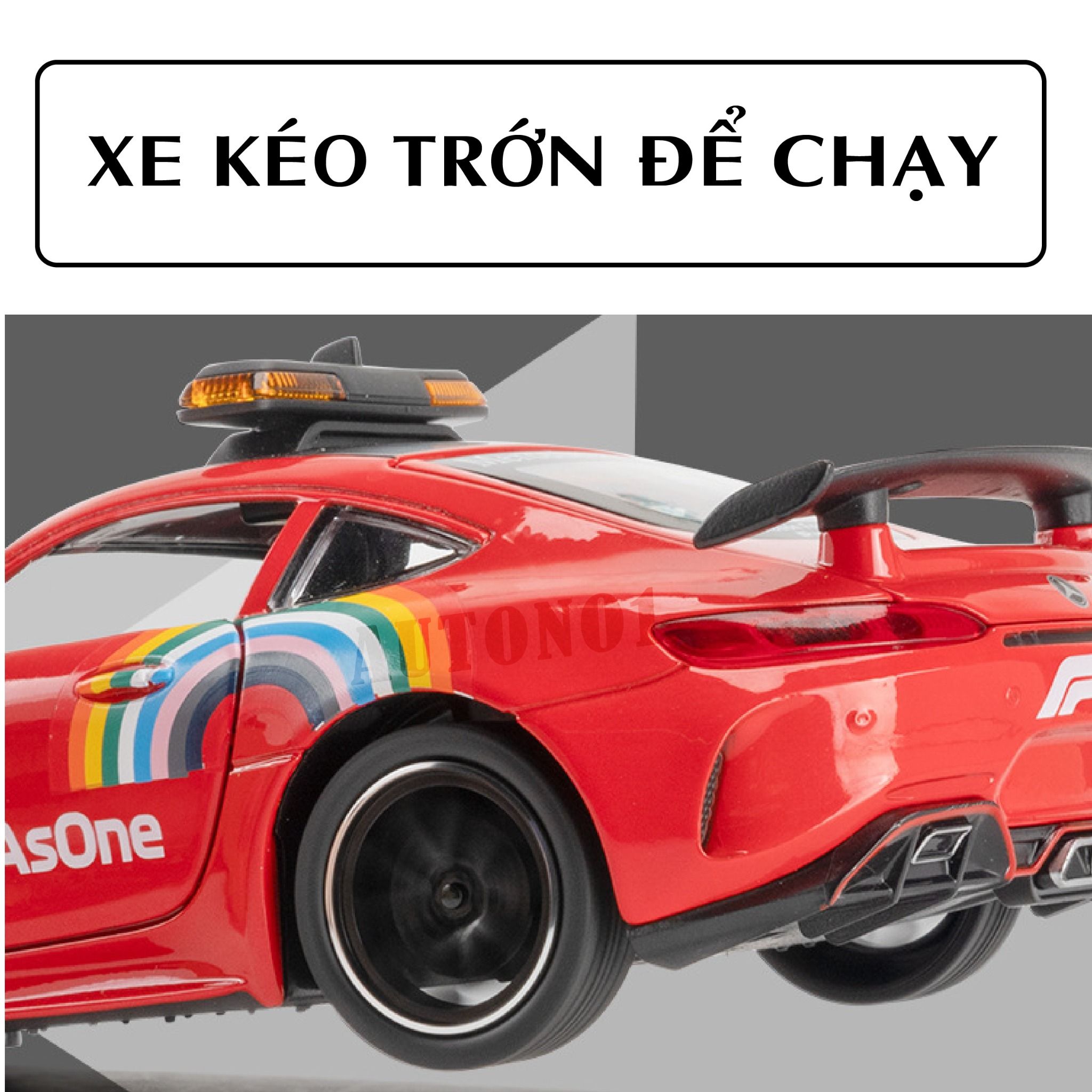 Mô hình xe dẫn đoàn đua F1 Mercedes Benz AMG GTR Safety car - full open - đánh lái - đèn - âm thanh tỉ lệ 1:24 Chezhi model OT600
