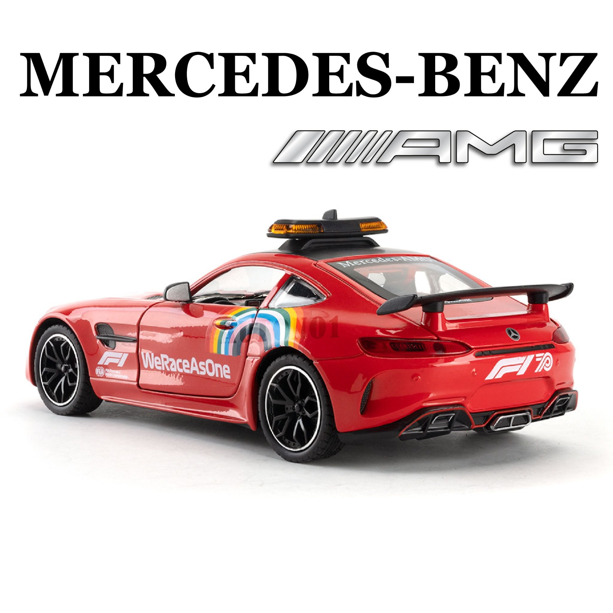 Mô hình xe dẫn đoàn đua F1 Mercedes Benz AMG GTR Safety car - full open - đánh lái - đèn - âm thanh tỉ lệ 1:24 Chezhi model OT600