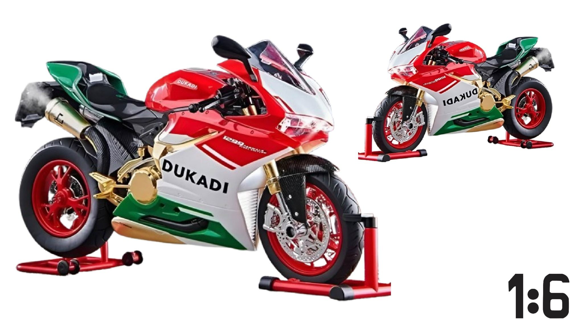 Mô hình xe Ducati 1299 Italy có động cơ - phun khói khi vặn ga - kèm ben nâng tỉ lệ lớn 1:6 Ty model MT06003