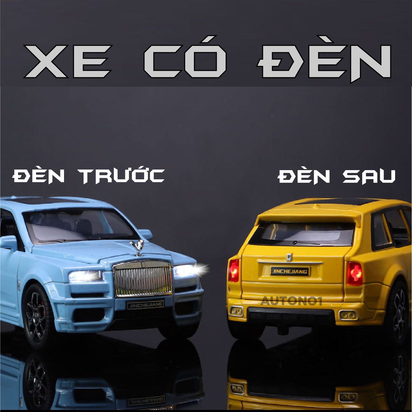 Mô hình xe Rolls Royce Cullinan full open, có đèn và âm thanh tỉ lệ 1:32 JincheJiang Model OT455
