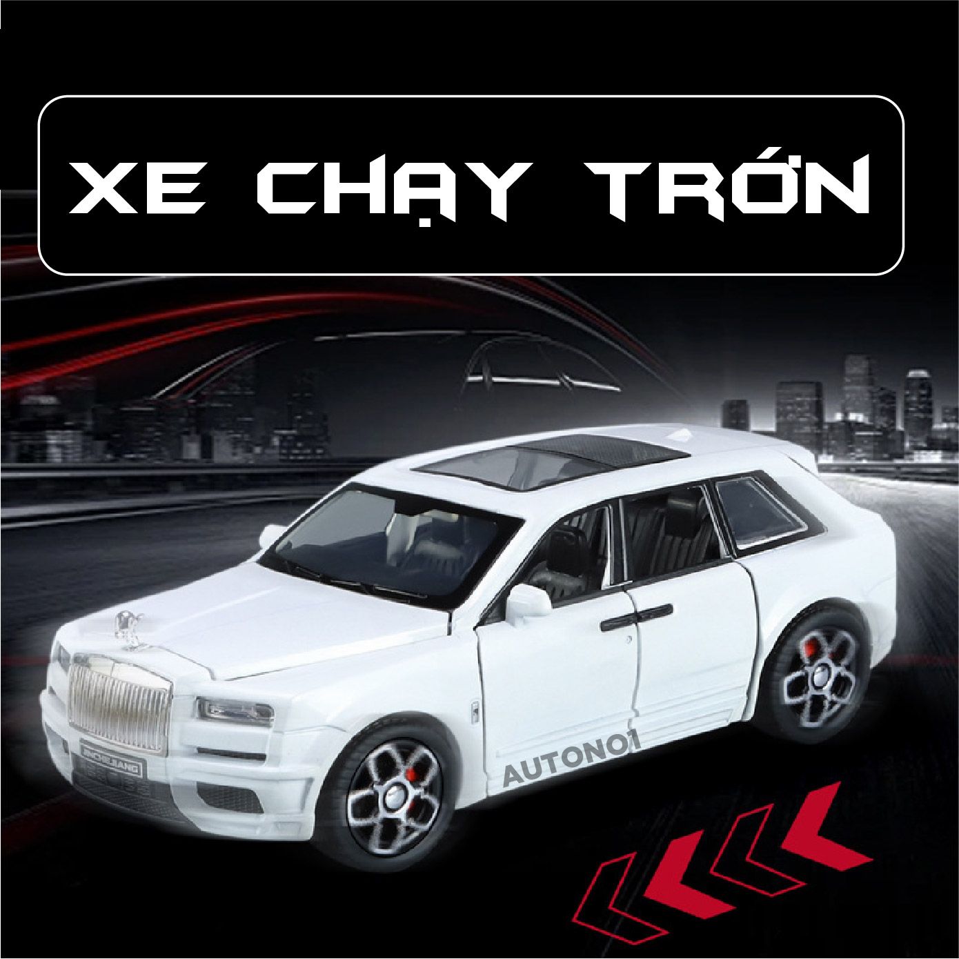 Mô hình xe Rolls Royce Cullinan full open, có đèn và âm thanh tỉ lệ 1:32 JincheJiang Model OT455