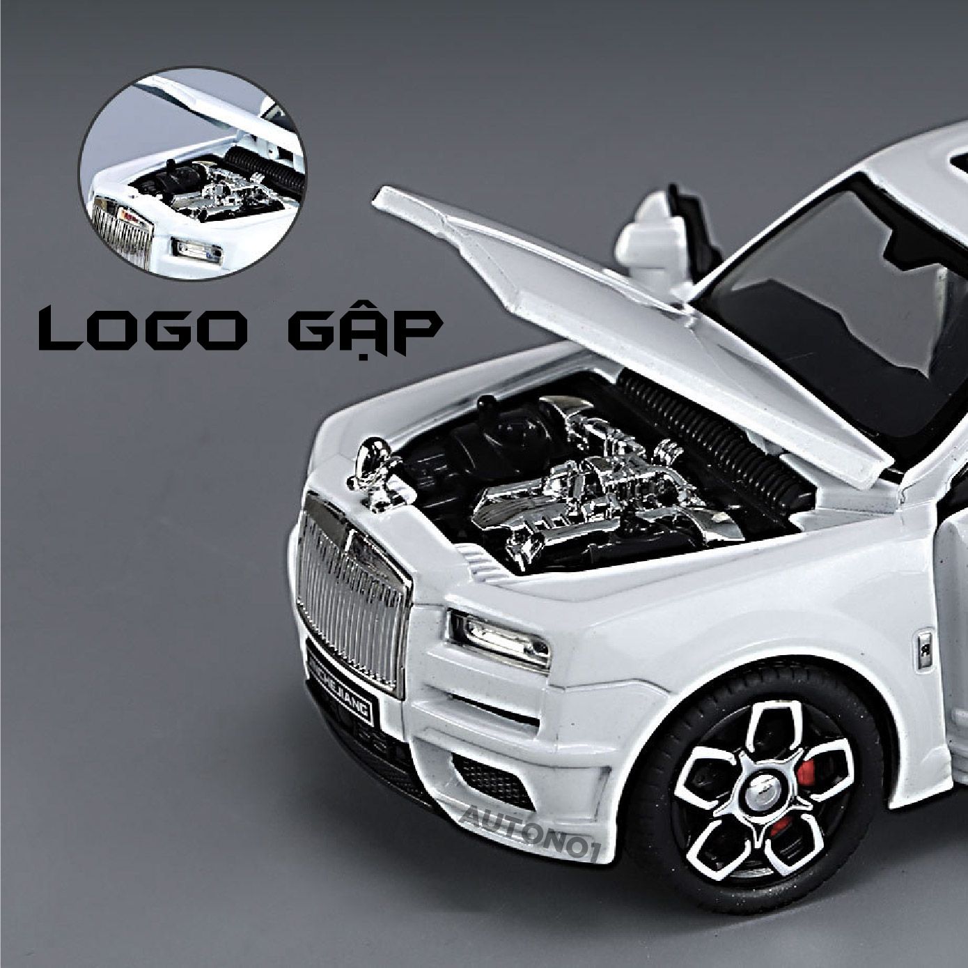 Mô hình xe Rolls Royce Cullinan full open, có đèn và âm thanh tỉ lệ 1:32 JincheJiang Model OT455