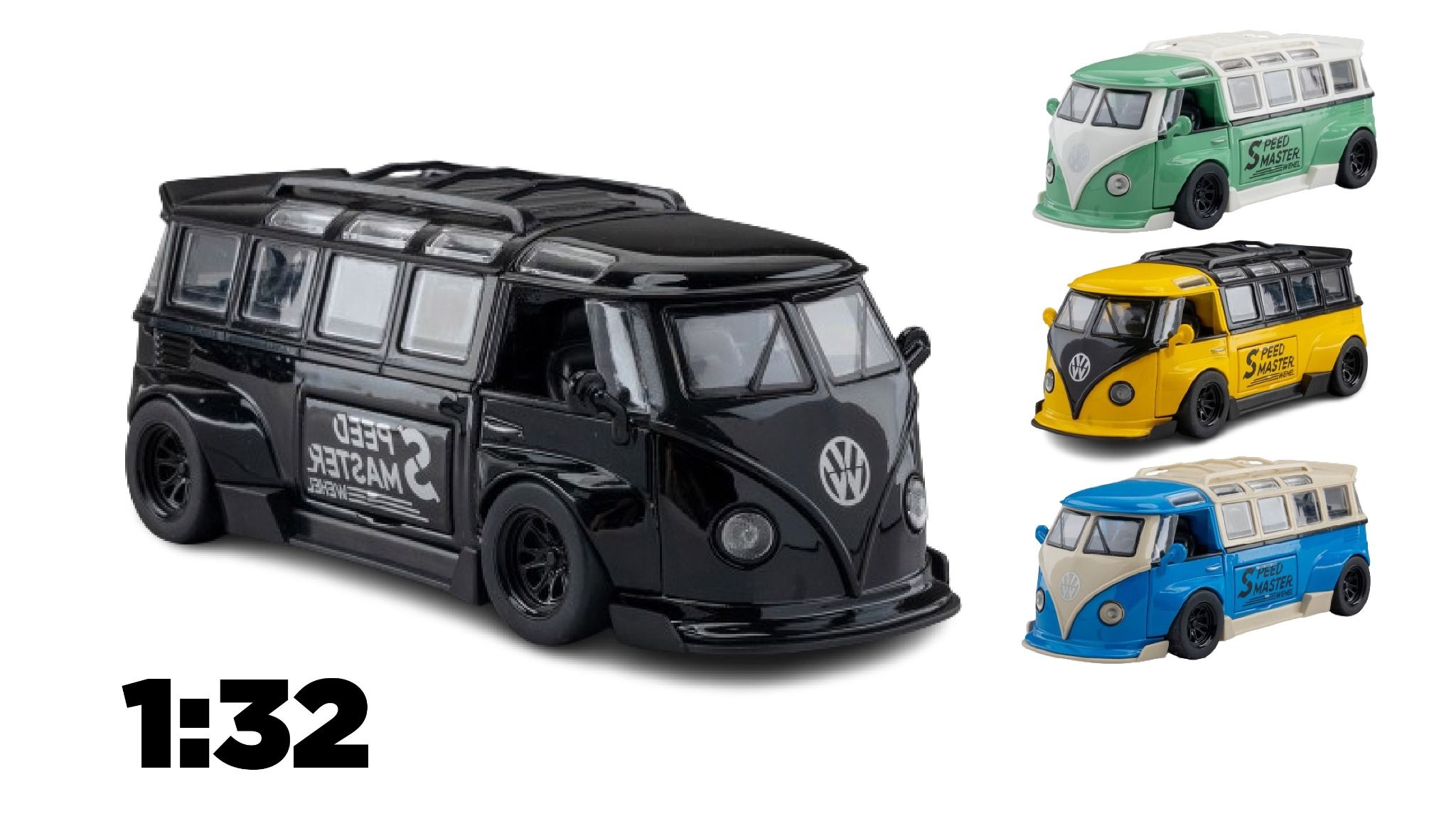 Mô hình xe VolkWagen T1 Bus Widebody tỉ lệ 1:32 Alloy Model OT465