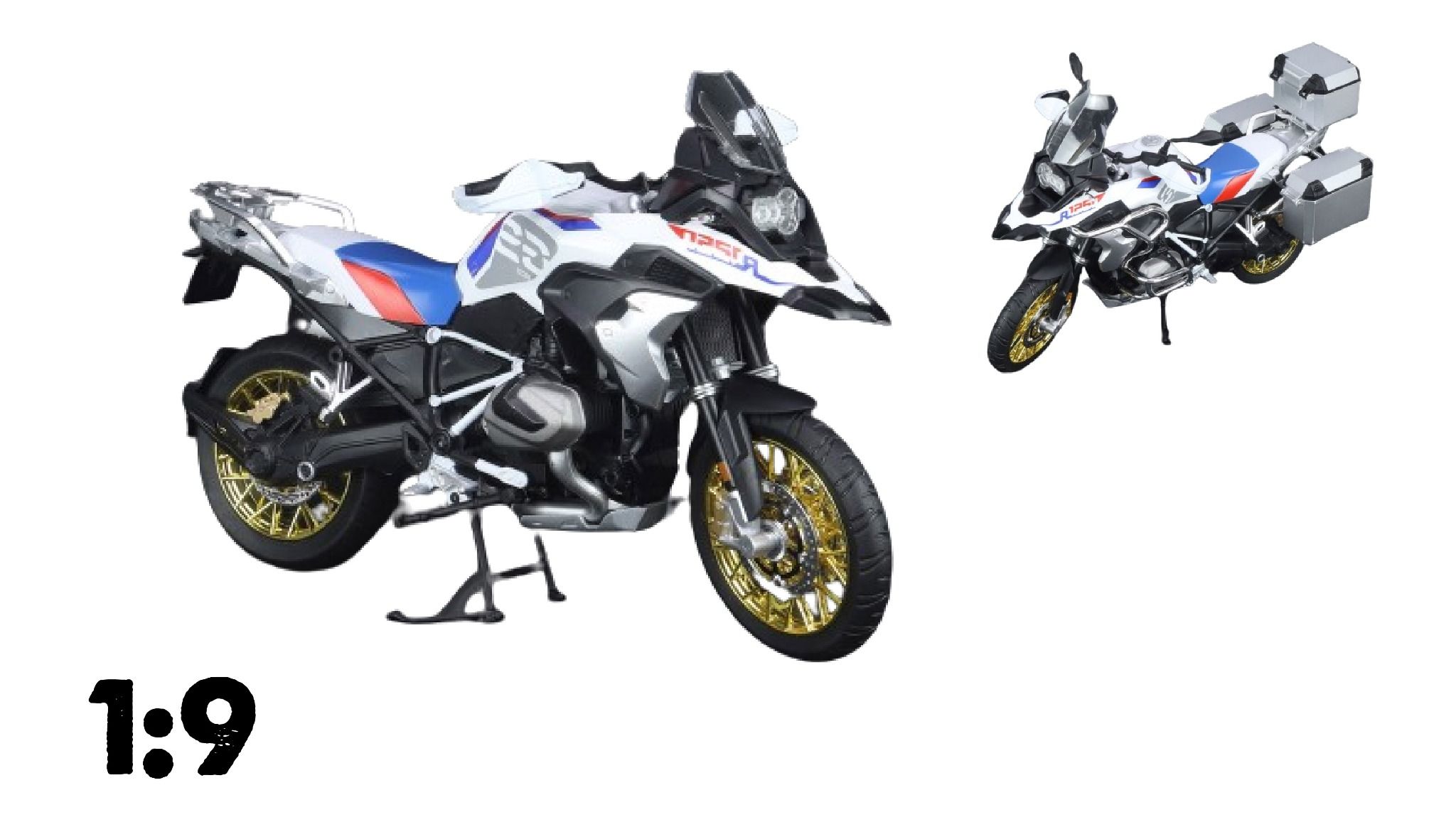 Mô hình moto BMW R 1250 GS ADV tỉ lệ 1:9 Huayi Alloy MT069