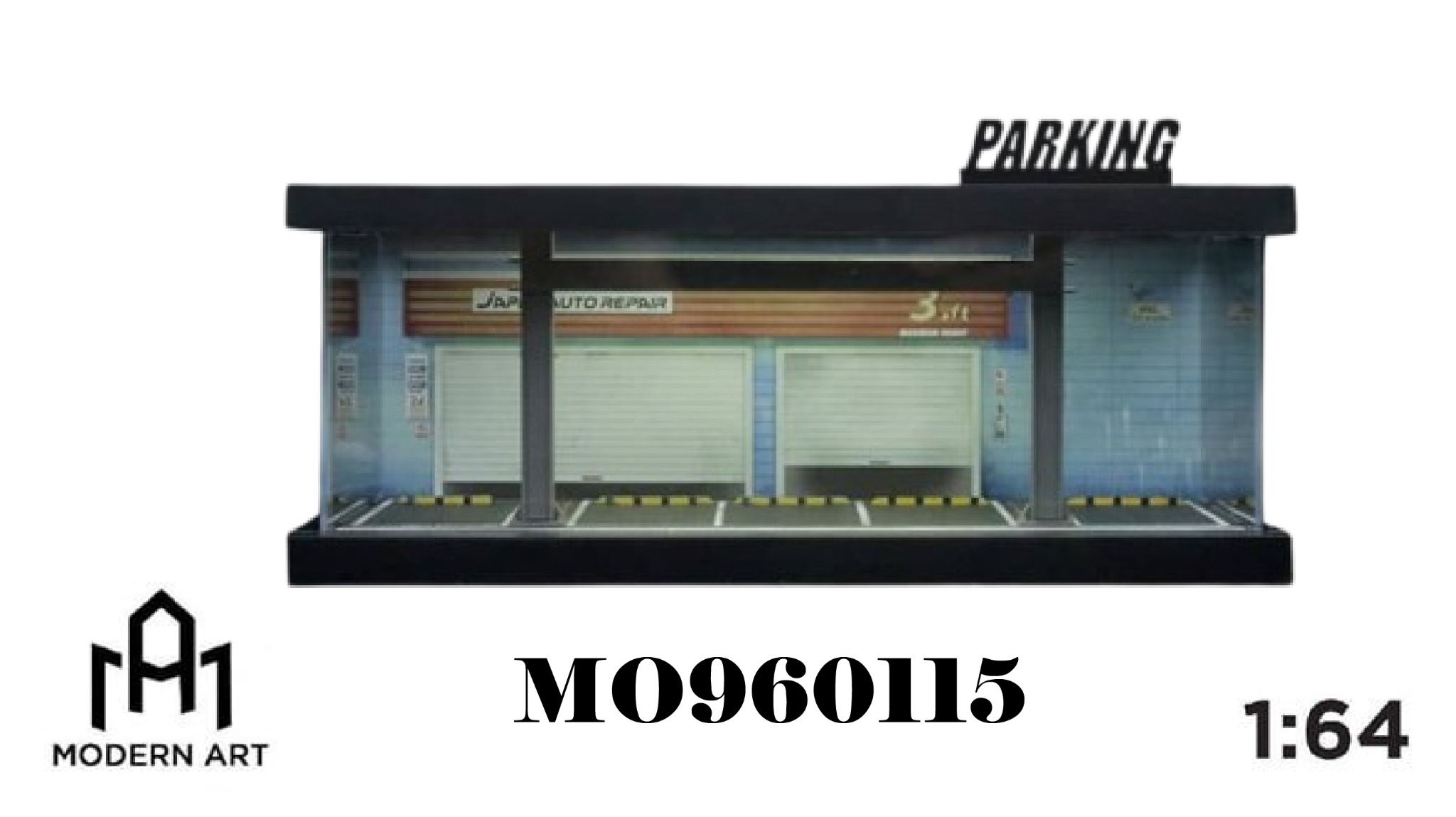 Hộp trưng bày mô phỏng hầm đỗ xe có đèn, mica, kèm dây đèn, C tỉ lệ 1:64 MoreArt MO960115