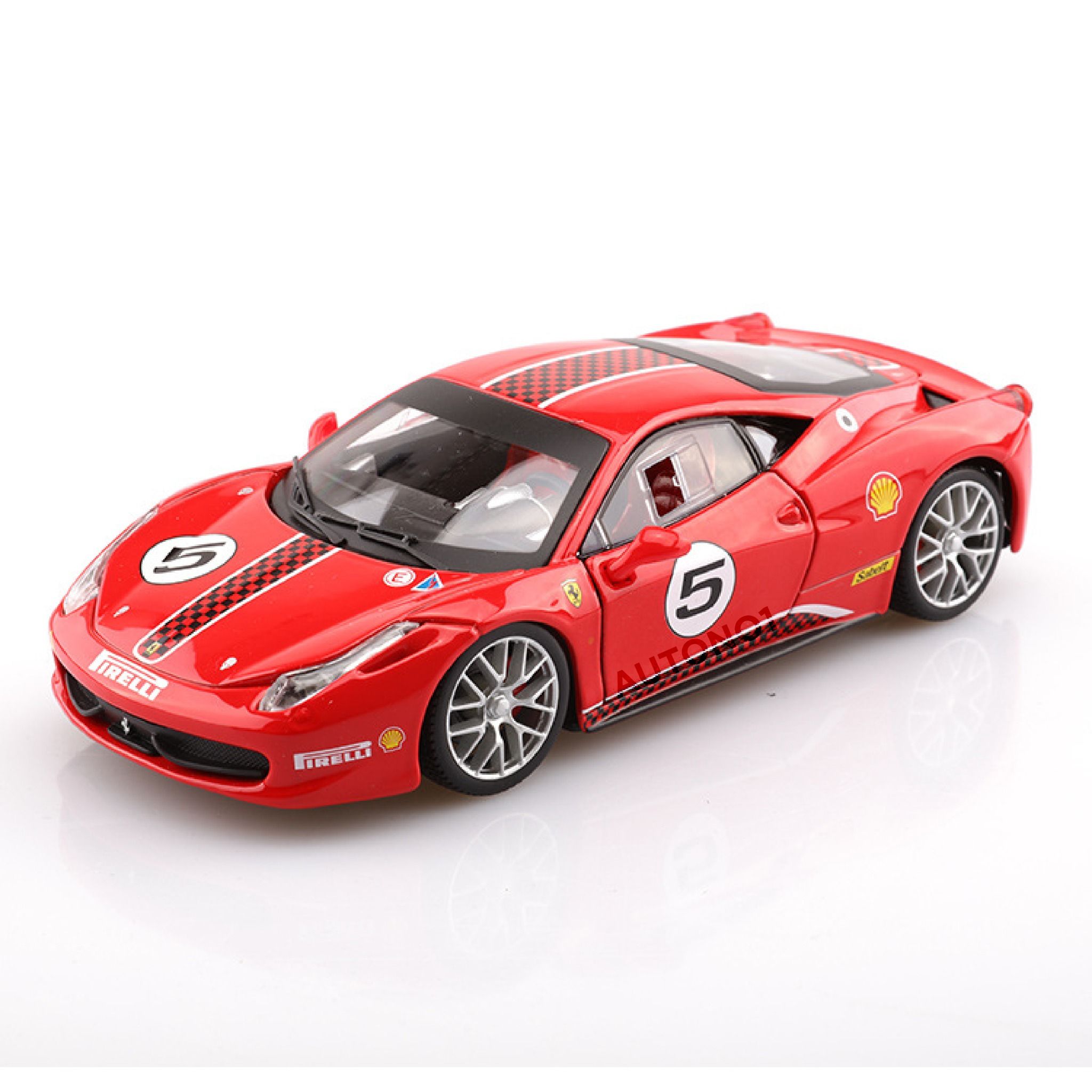 Mô hình xe ô tô Ferrari 458 Challenge full open - full kính tỉ lệ 1:24 Bburago OT531