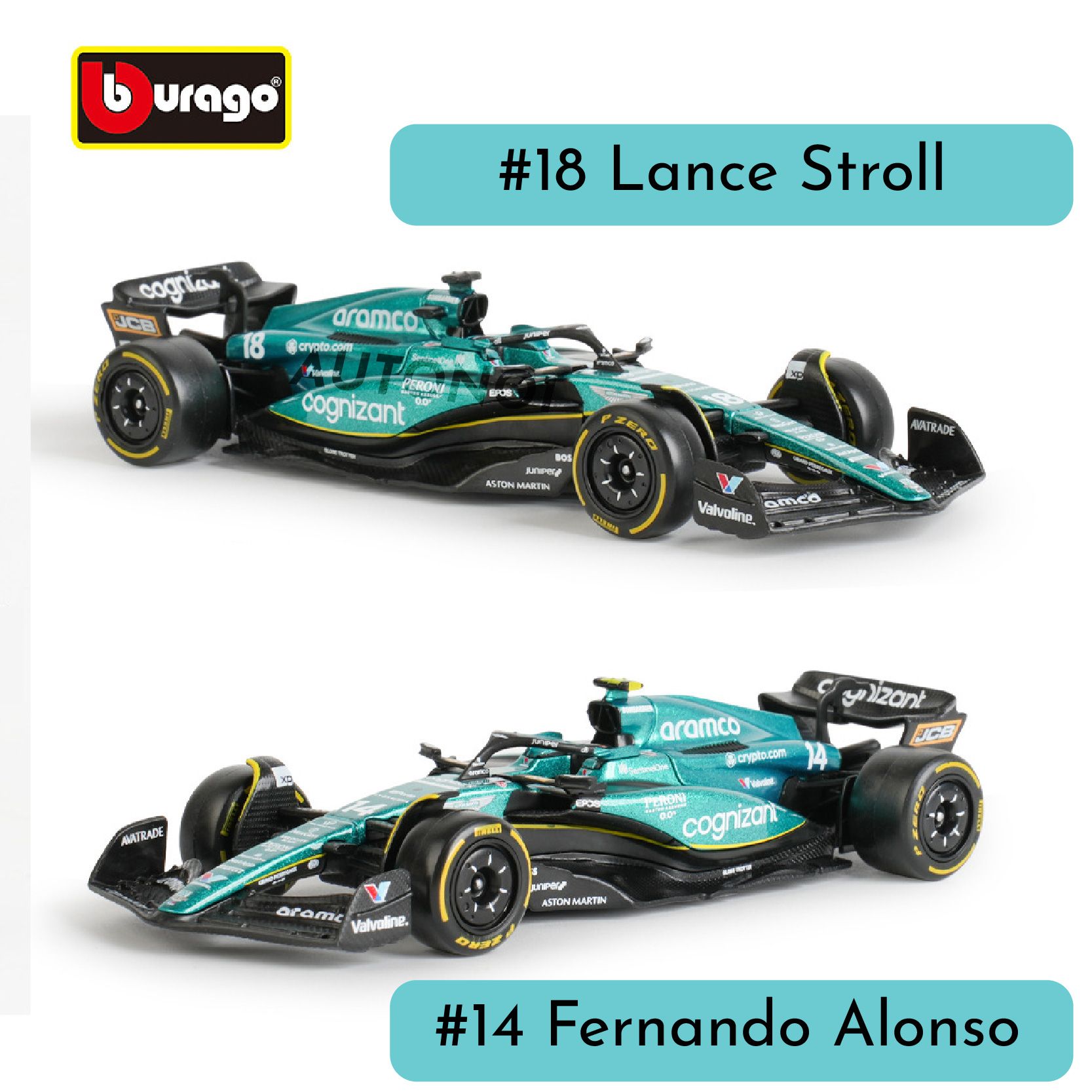 Mô hình xe đua F1 Formula Aston Martin 2023 AMR23 tỉ lệ 1:43 Bburago OT43003 18-38190