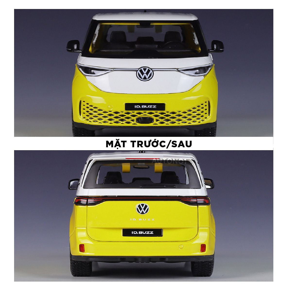 Mô hình xe ô tô điện ID. Buzz Volkswagen mở 2 cửa và cốp sau tỉ lệ 1:24 Maisto OT535