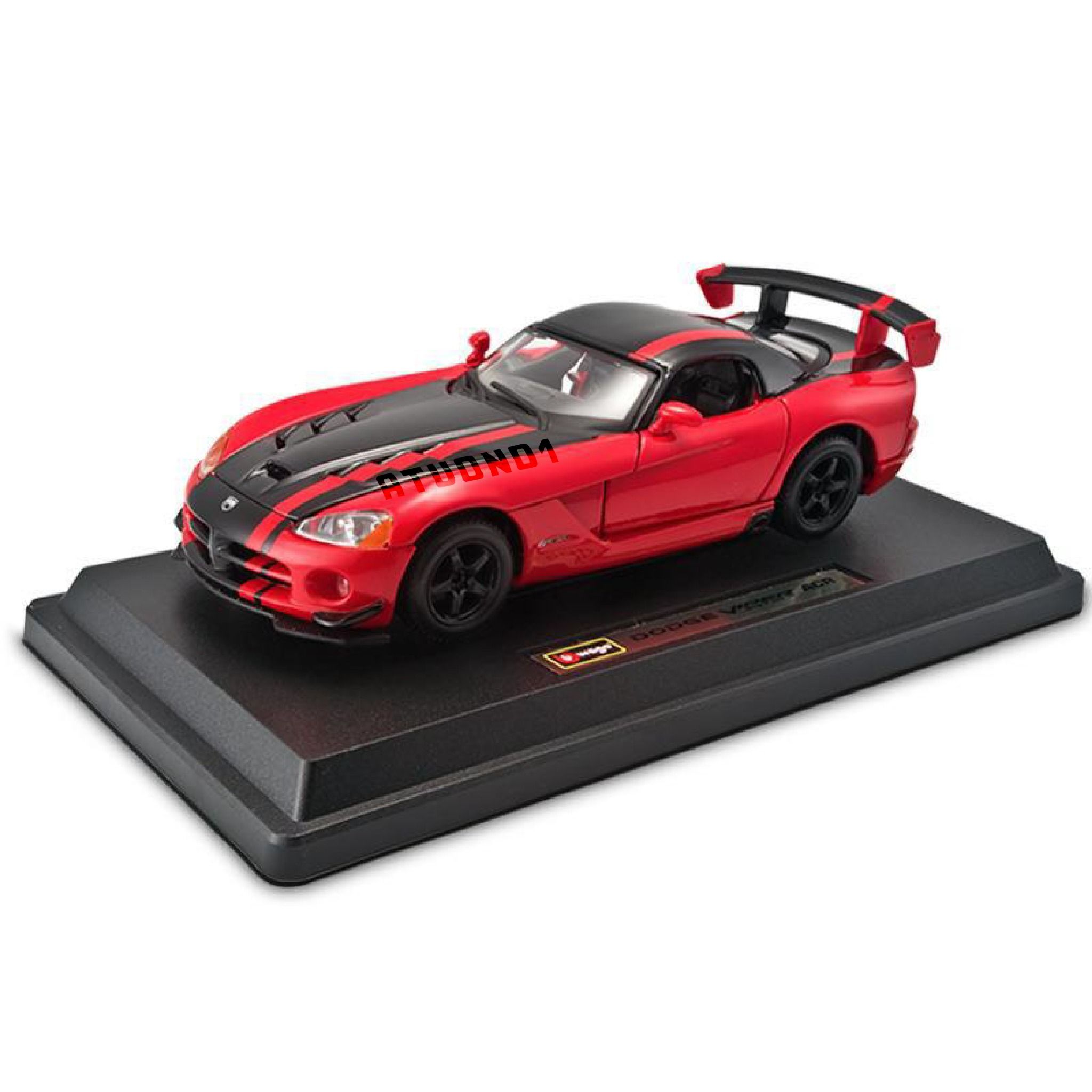 Mô hình xe Dodge Viper SRT10 Acr red black full open - đánh lái được tỉ lệ 1:24 Bburago OT591