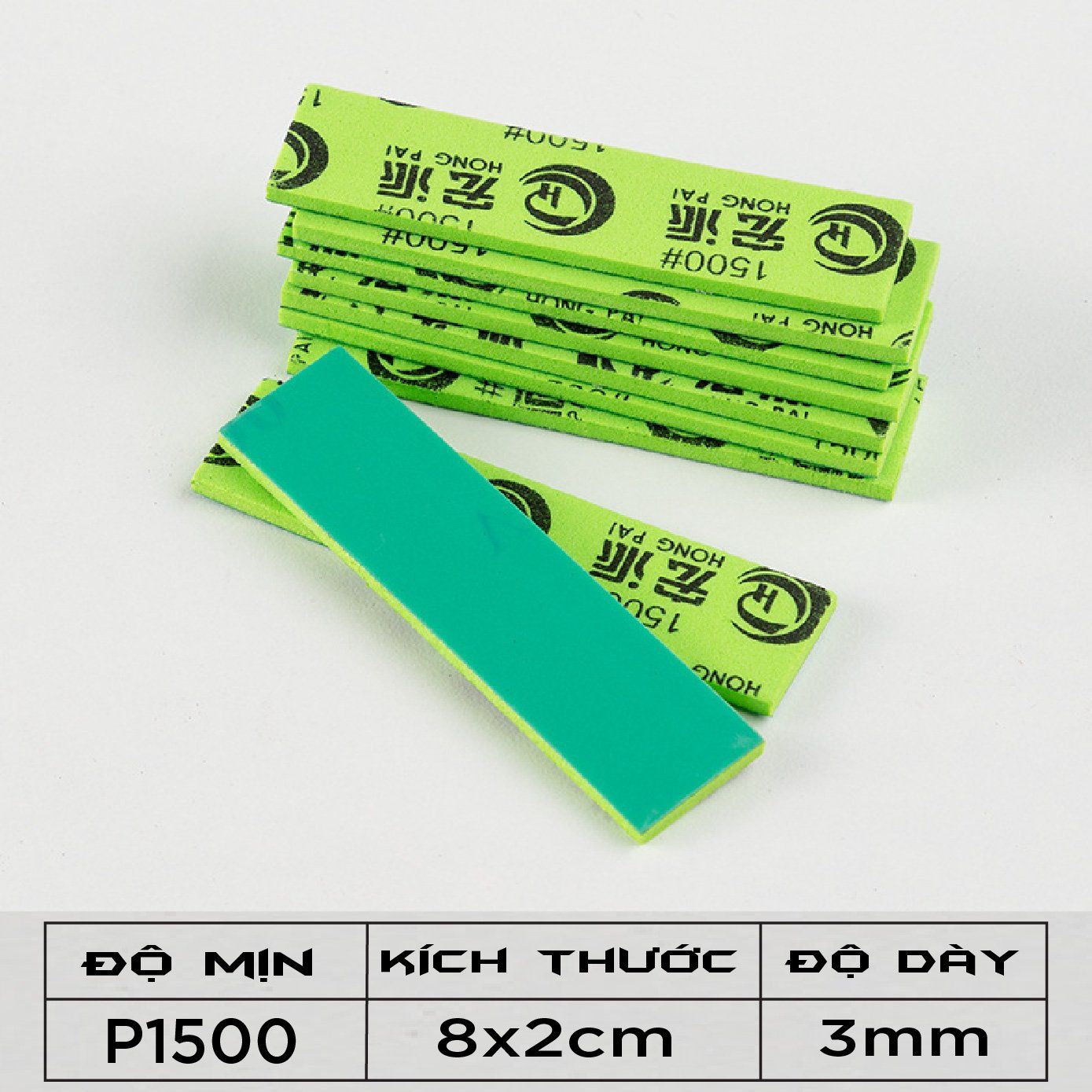 Set 9 miếng mút nhám đánh bóng mô hình cắt sẵn 3mm P400-P2000 PK448