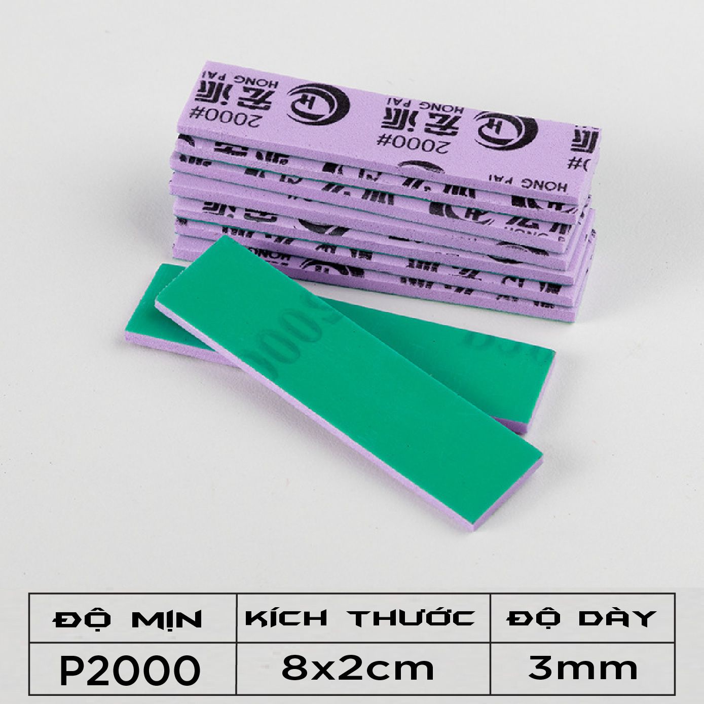 Set 9 miếng mút nhám đánh bóng mô hình cắt sẵn 3mm P400-P2000 PK448