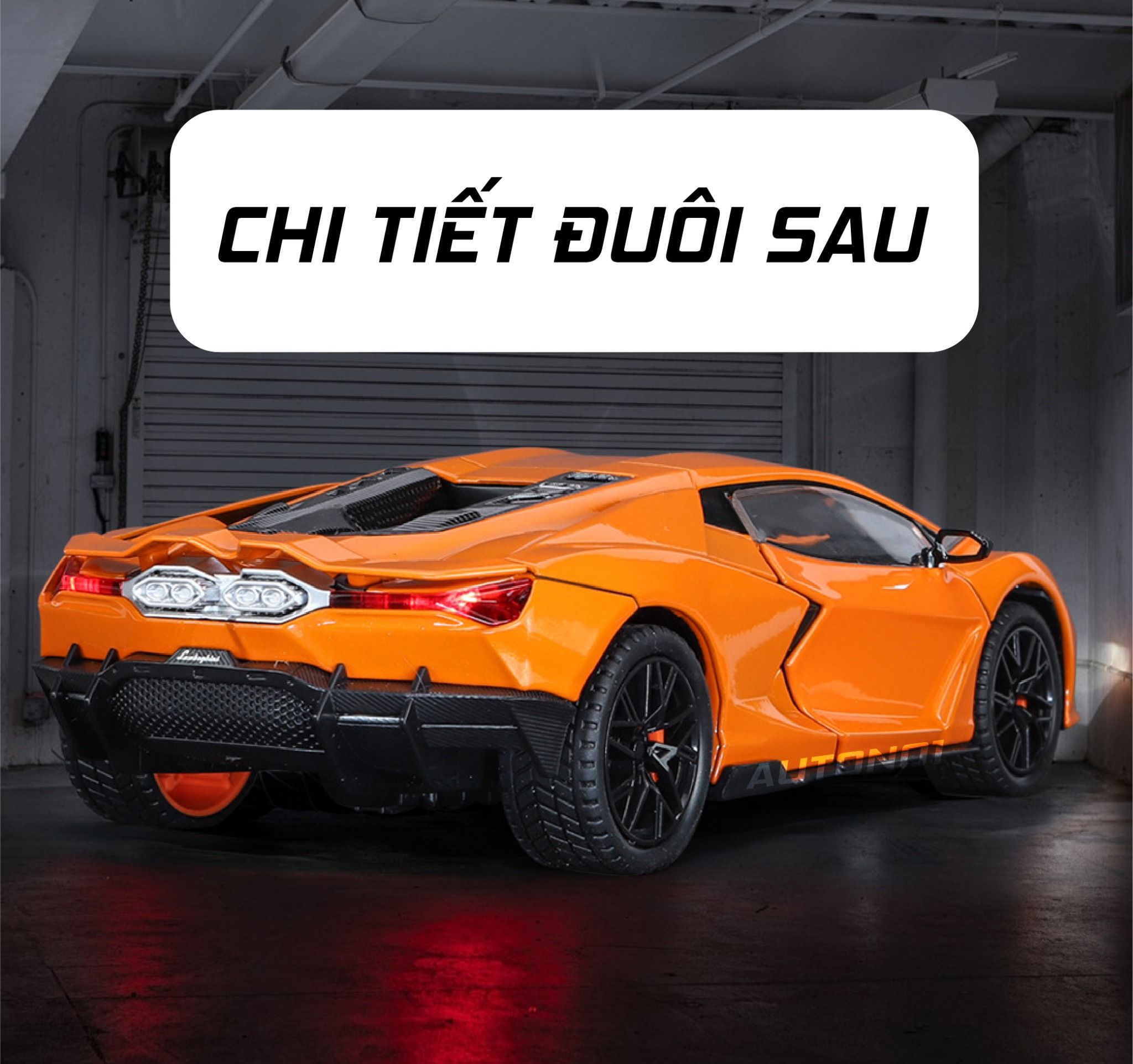 Mô hình Lamborghini Revuelto có đèn-đánh lái được-mở full cửa-full kính tỉ lệ 1:24 Alloy Model OT418