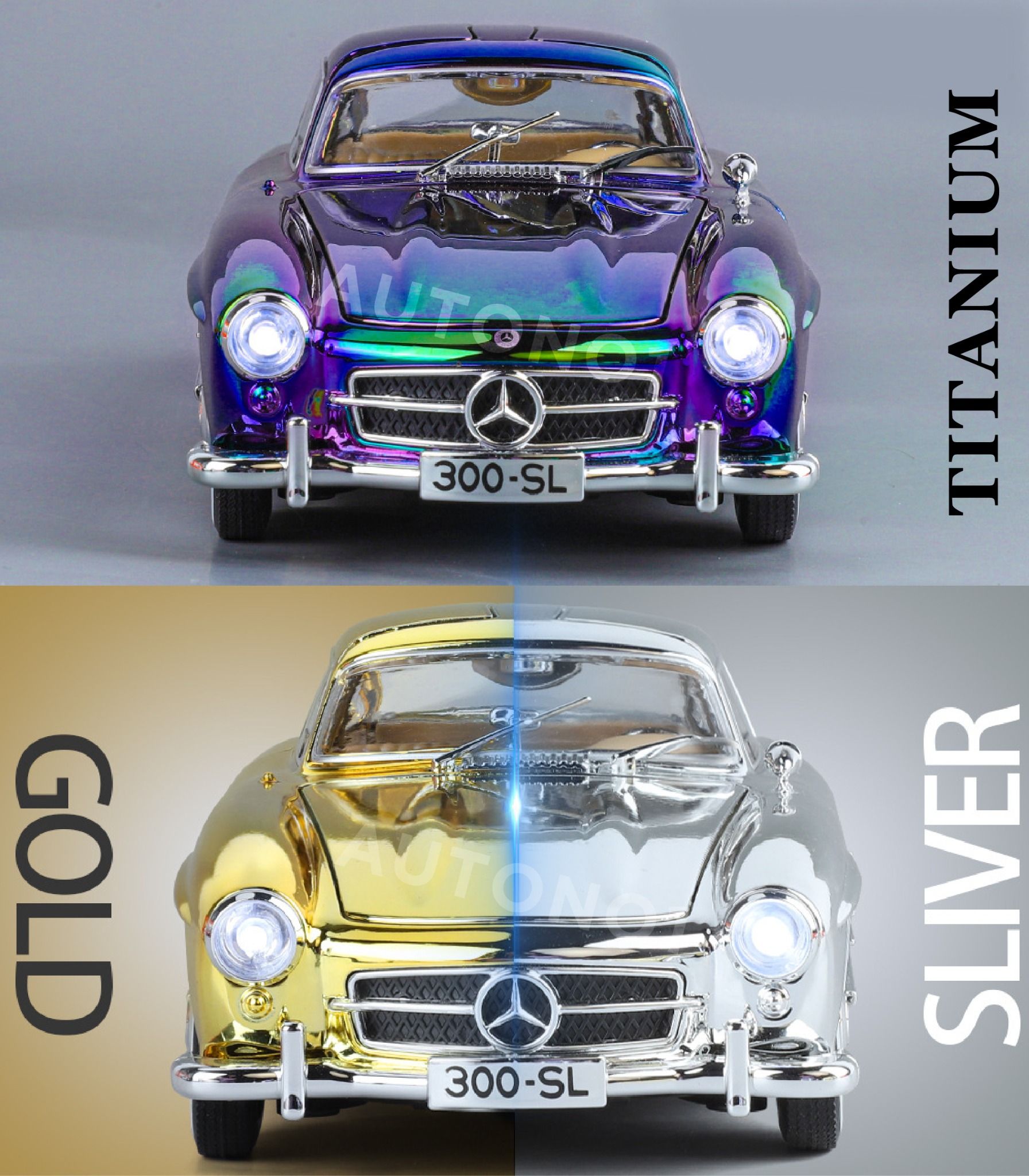 Mô hình xe Mercedes - Benz 300SL full open - có âm thanh - đèn - đánh lái tỉ lệ 1:24 Jinlifiang OT24023
