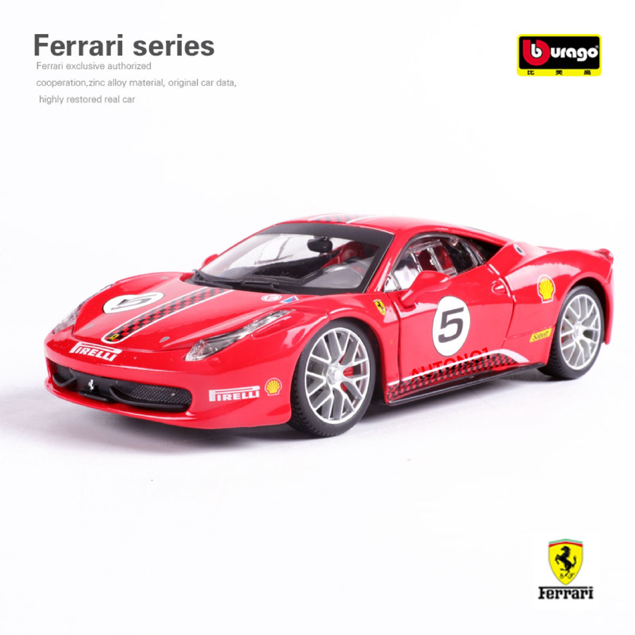 Mô hình xe ô tô Ferrari 458 Challenge full open - full kính tỉ lệ 1:24 Bburago OT531