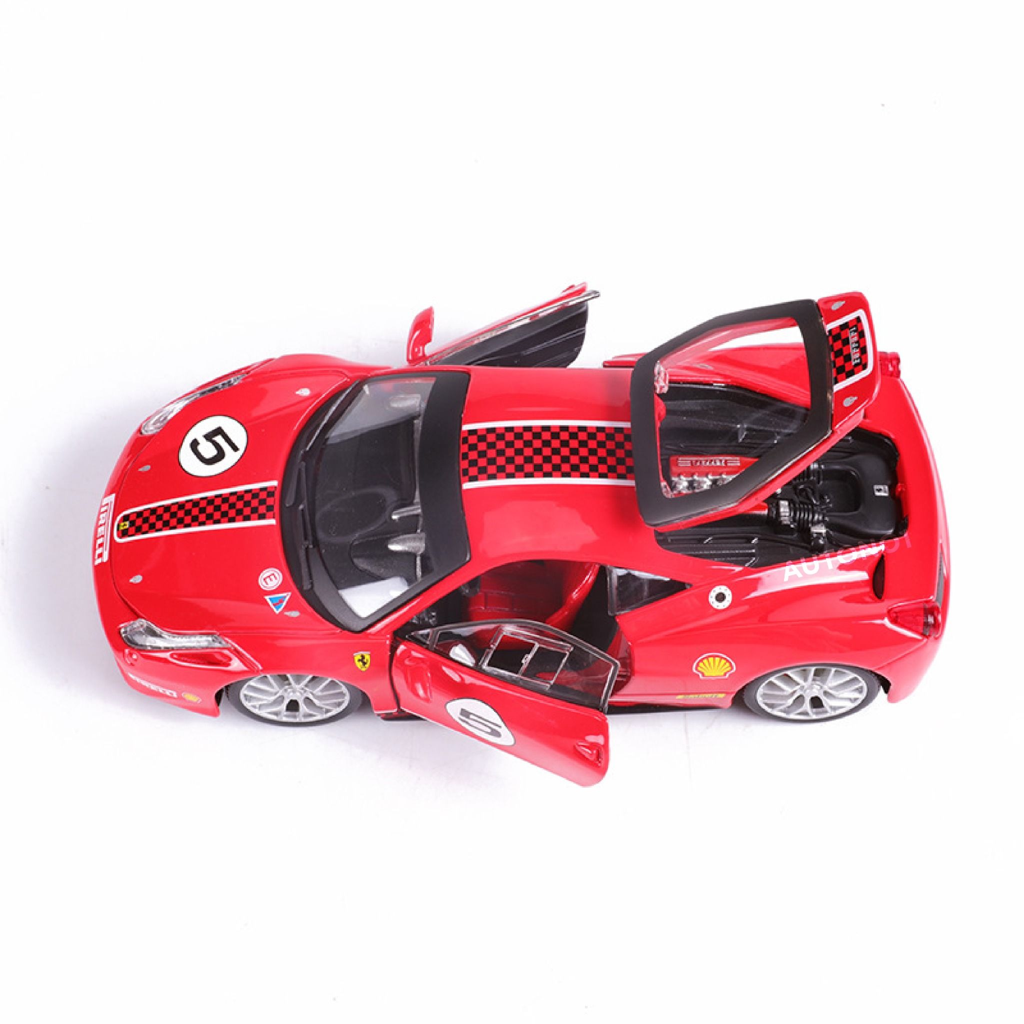 Mô hình xe ô tô Ferrari 458 Challenge full open - full kính tỉ lệ 1:24 Bburago OT531