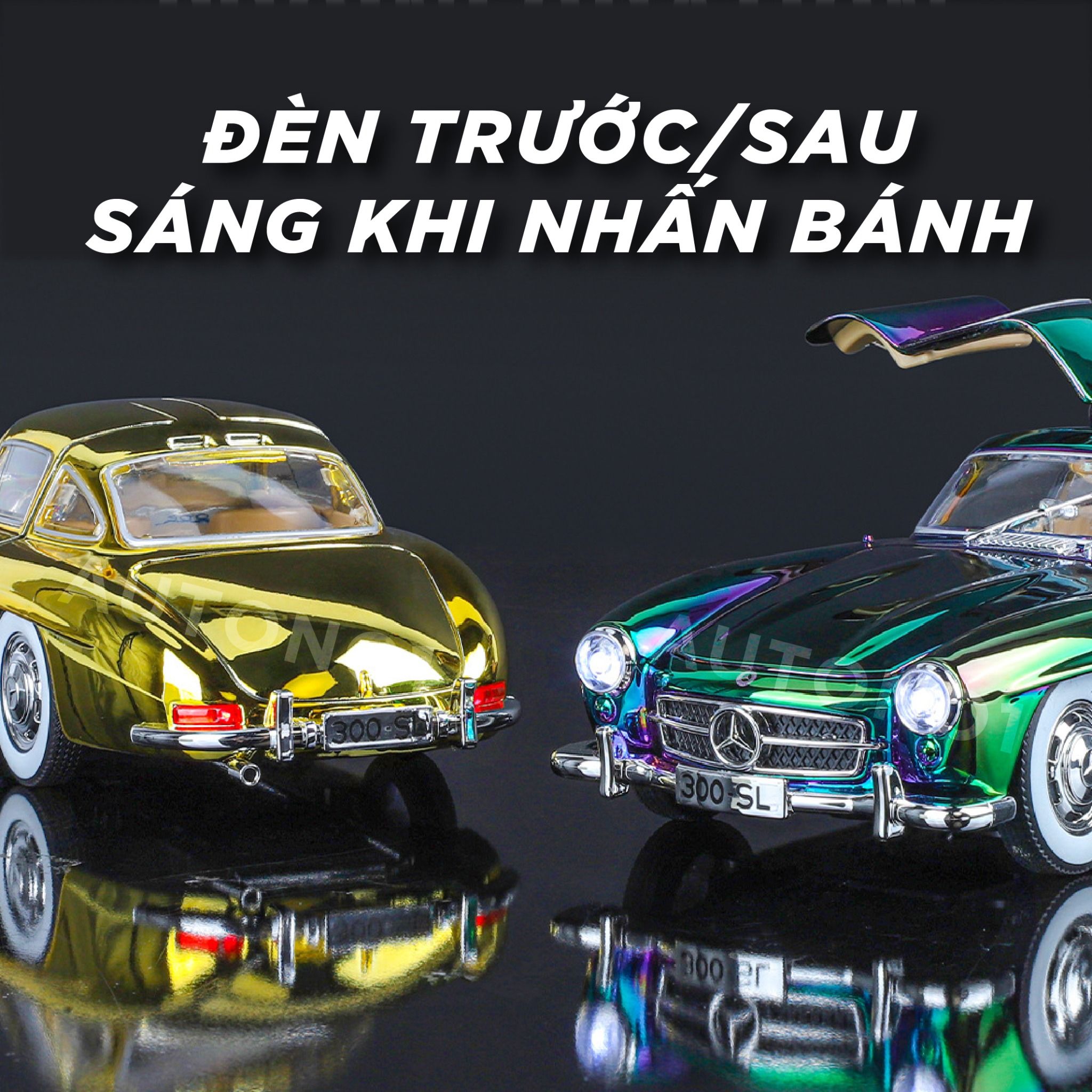 Mô hình xe Mercedes - Benz 300SL full open - có âm thanh - đèn - đánh lái tỉ lệ 1:24 Jinlifiang OT24023