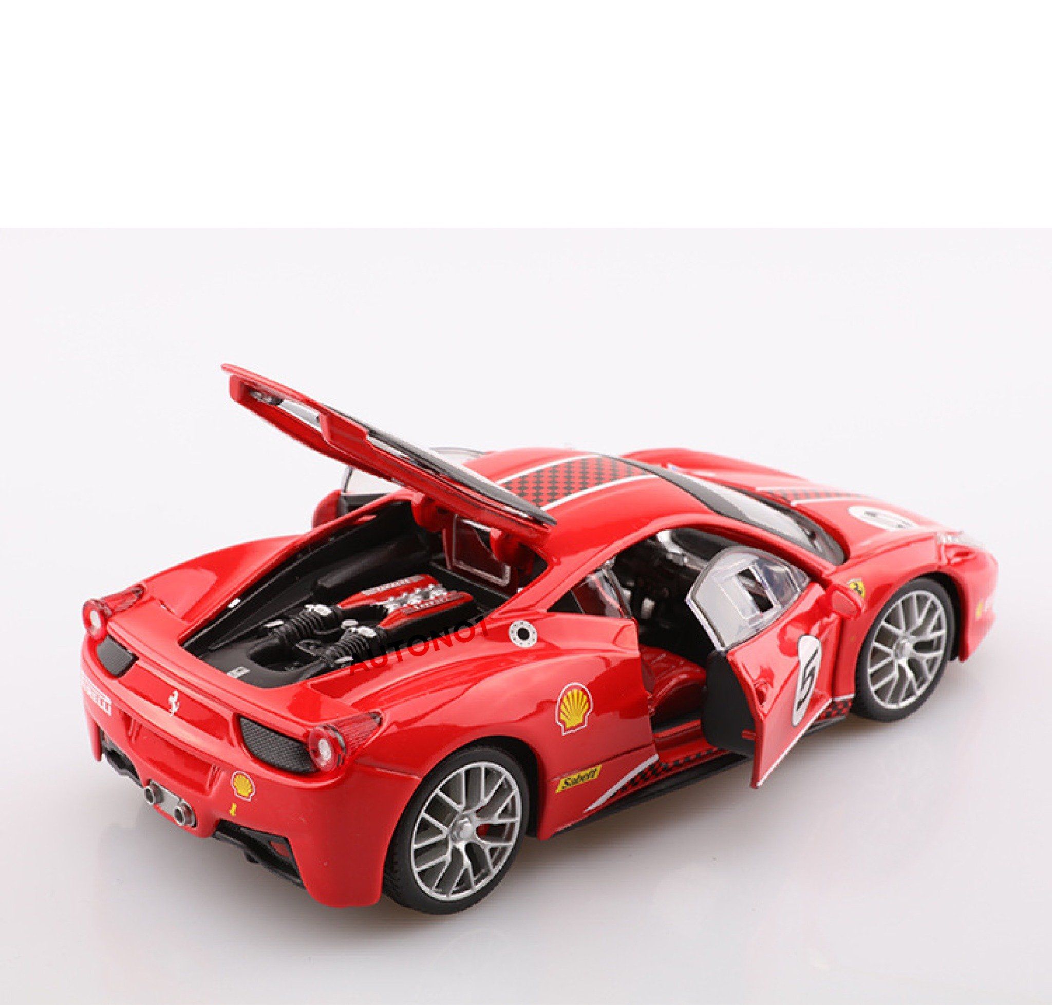 Mô hình xe ô tô Ferrari 458 Challenge full open - full kính tỉ lệ 1:24 Bburago OT531