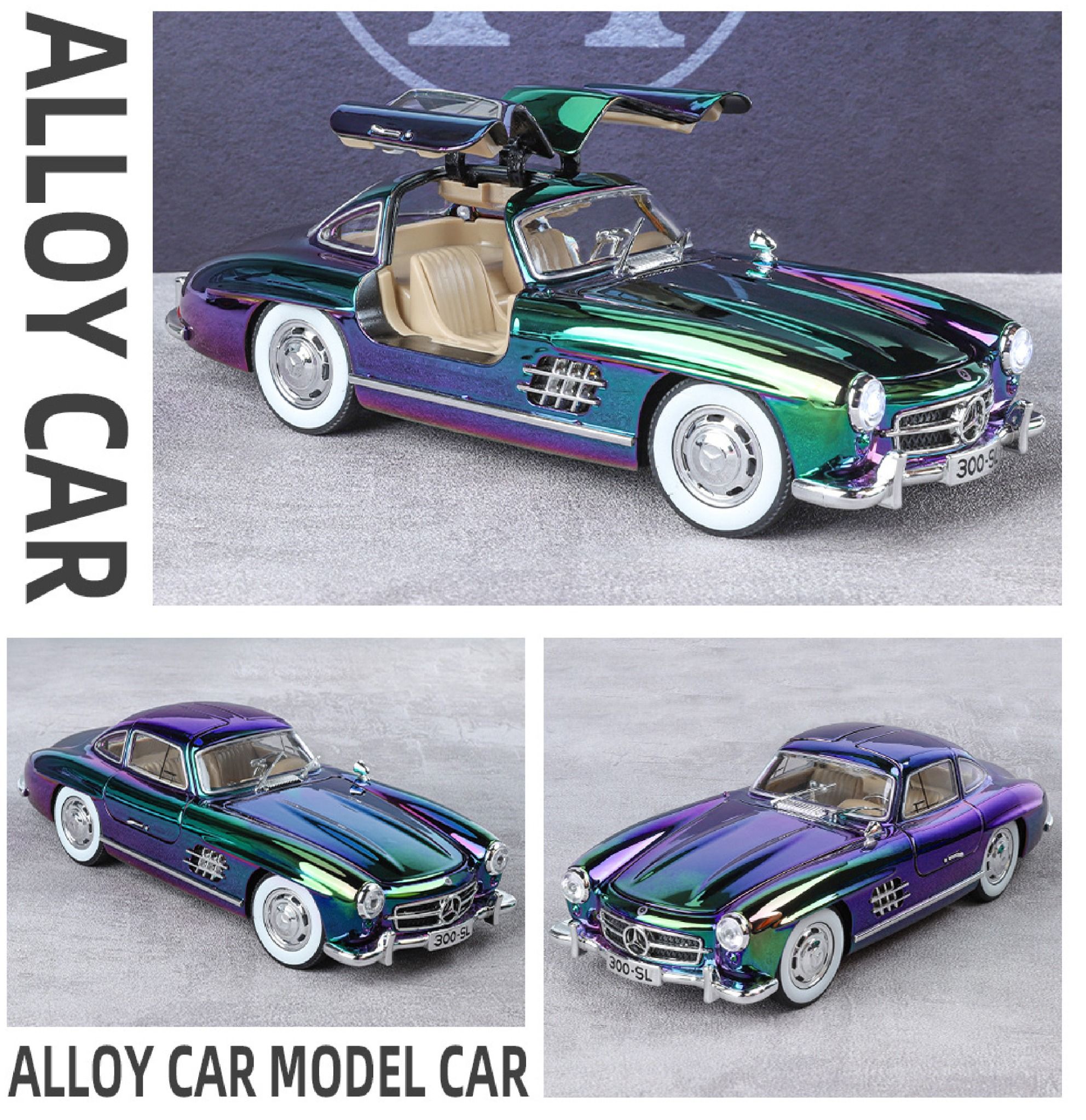 Mô hình xe Mercedes - Benz 300SL full open - có âm thanh - đèn - đánh lái tỉ lệ 1:24 Jinlifiang OT24023