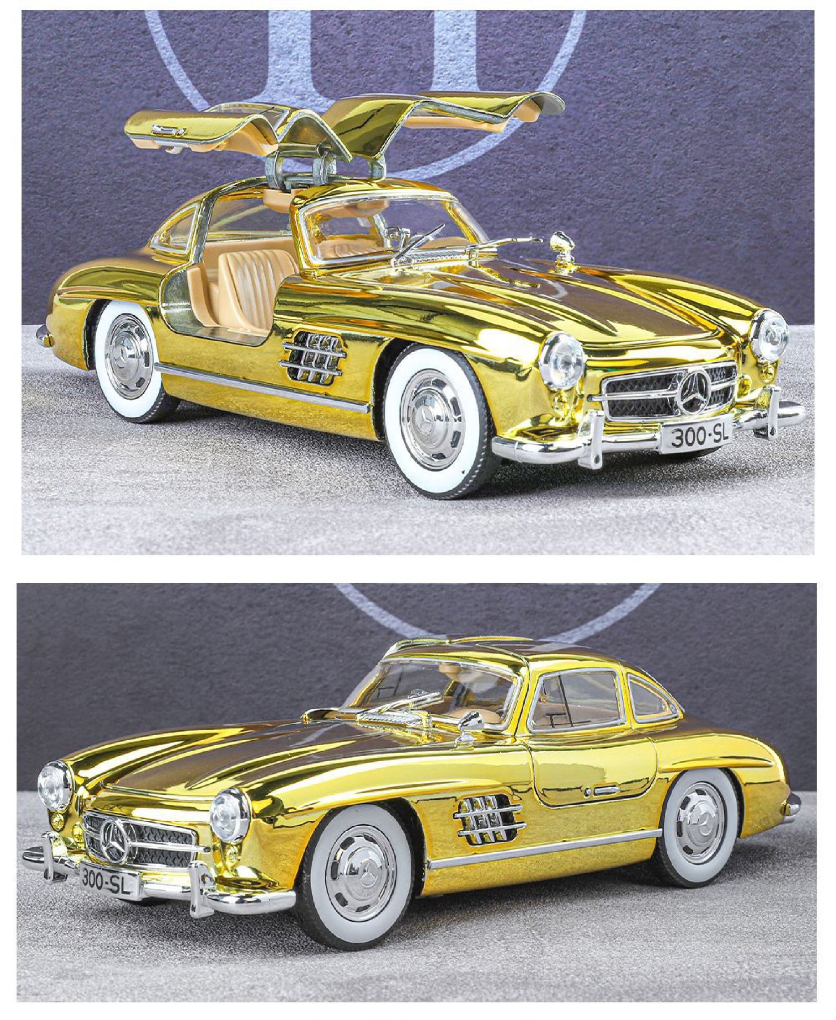 Mô hình xe Mercedes - Benz 300SL full open - có âm thanh - đèn - đánh lái tỉ lệ 1:24 Jinlifiang OT24023