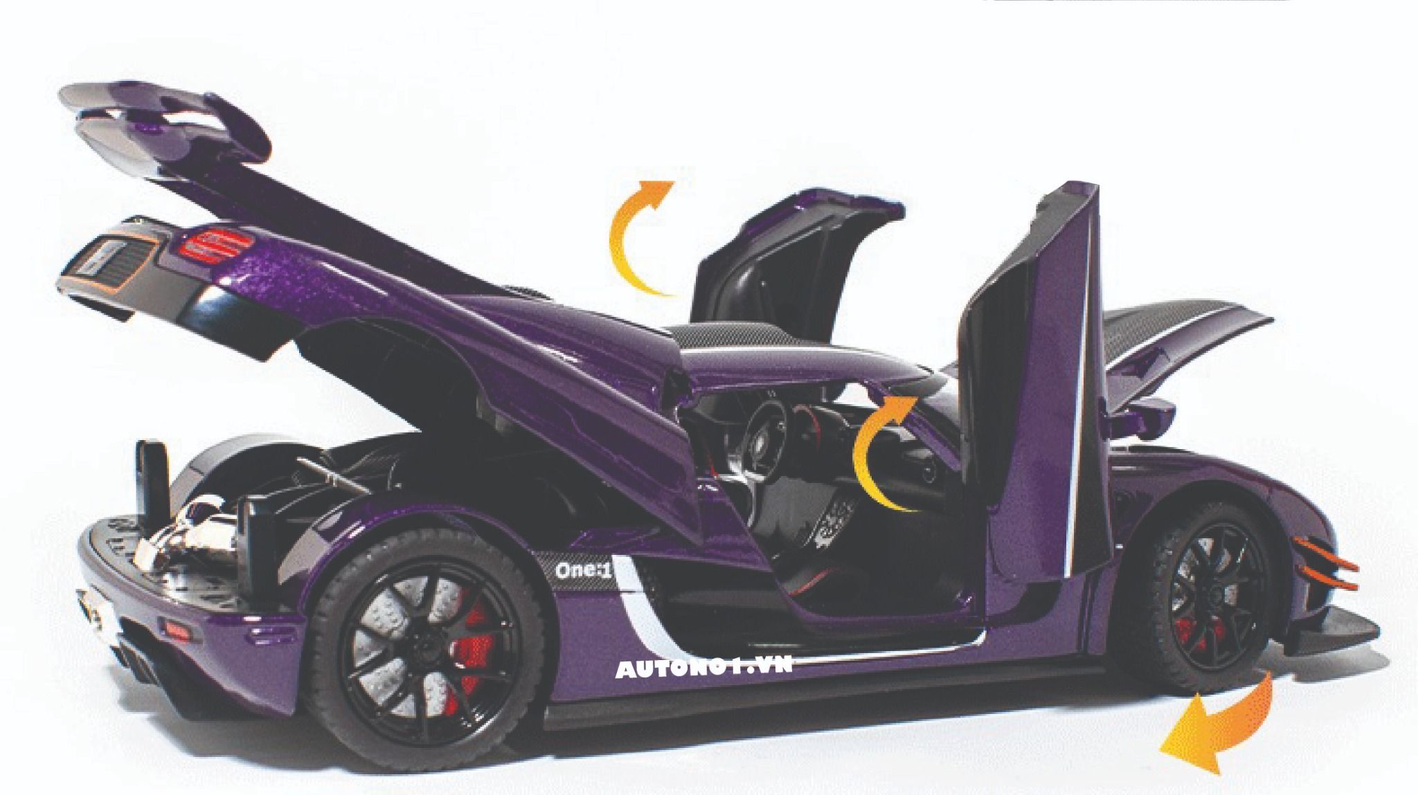 Mô hình xe ô tô Koenigsegg One:1 mở full open - đánh lái được tỉ lệ 1:24 Newao OT313