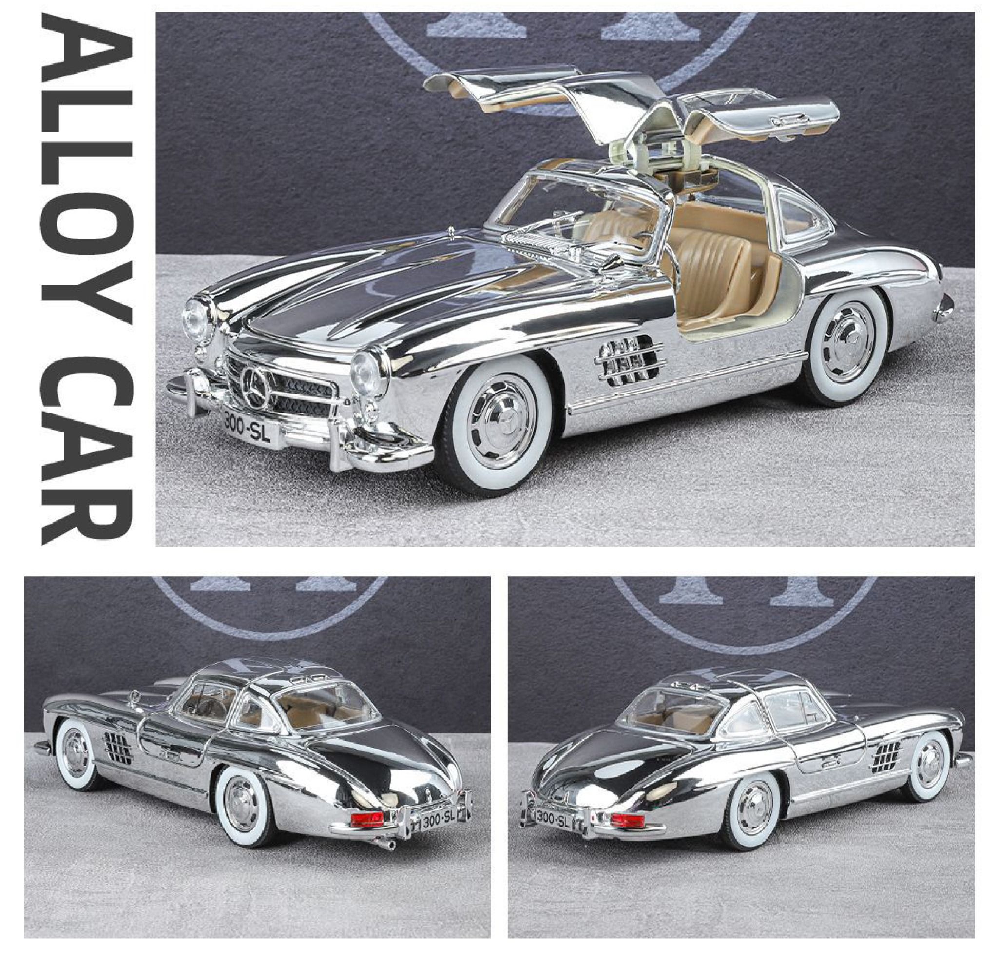 Mô hình xe Mercedes - Benz 300SL full open - có âm thanh - đèn - đánh lái tỉ lệ 1:24 Jinlifiang OT24023