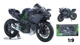  Mô hình xe Kawasaki Ninja H2 H2R tỉ lệ 1:9 Huayi Alloy 8134 