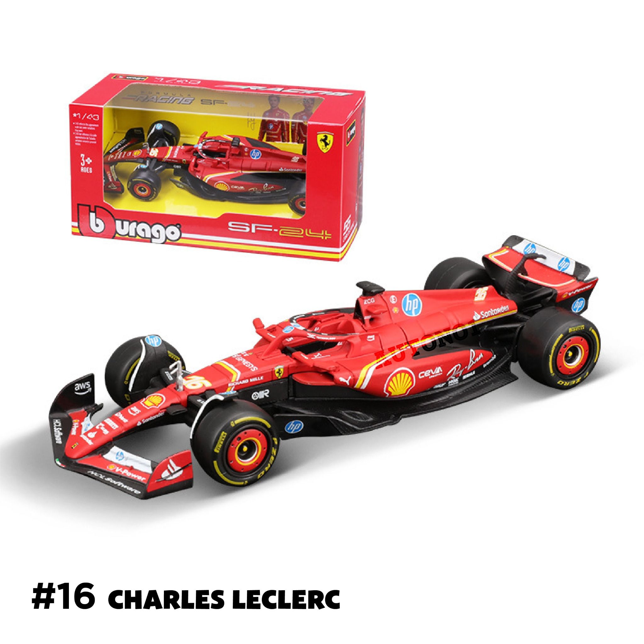 Mô hình xe đua F1 Ferrari Forrmlar SF24 tỉ lệ 1:43 Bburago OT43015
