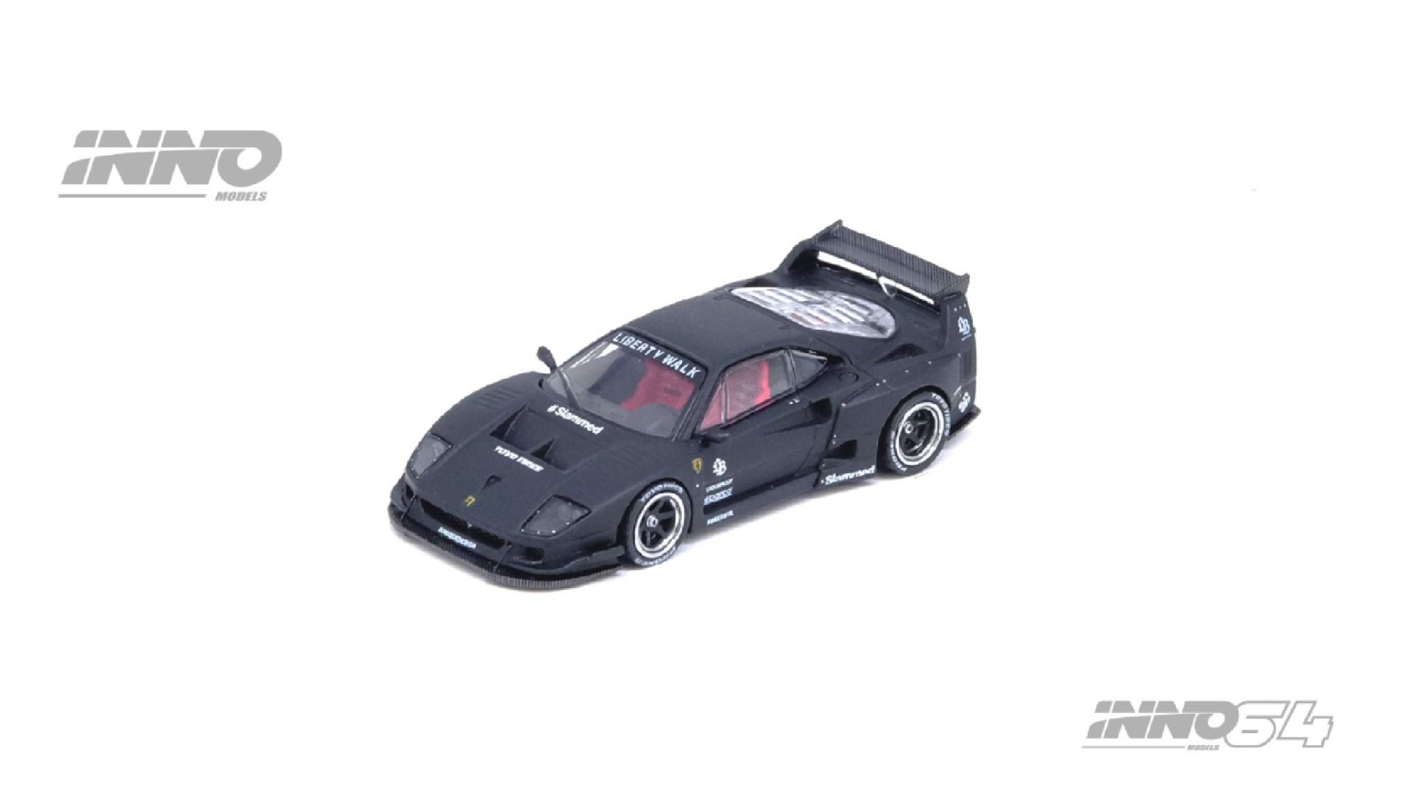 Mô hình xe ô tô Ferrari F40 LBWK Liberty Walk Matte Black HK Toycar Salon 2023 tỉ lệ 1:64 Inno64 model