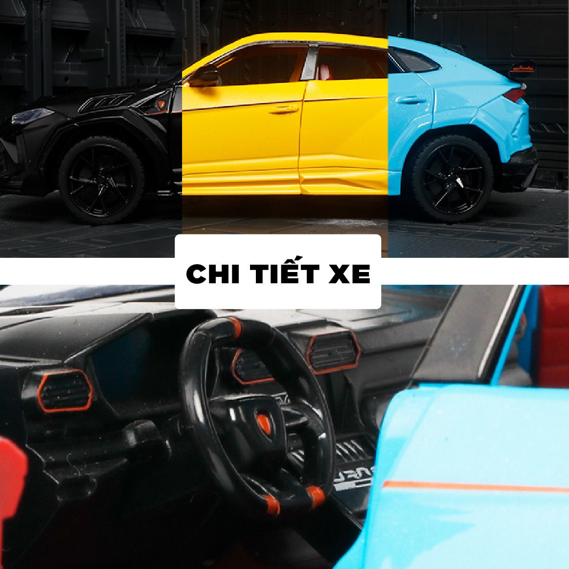 Mô hình xe Lamborghini Urus full open-có đèn-âm thanh tỉ lệ 1:24 Alloy Model OT518