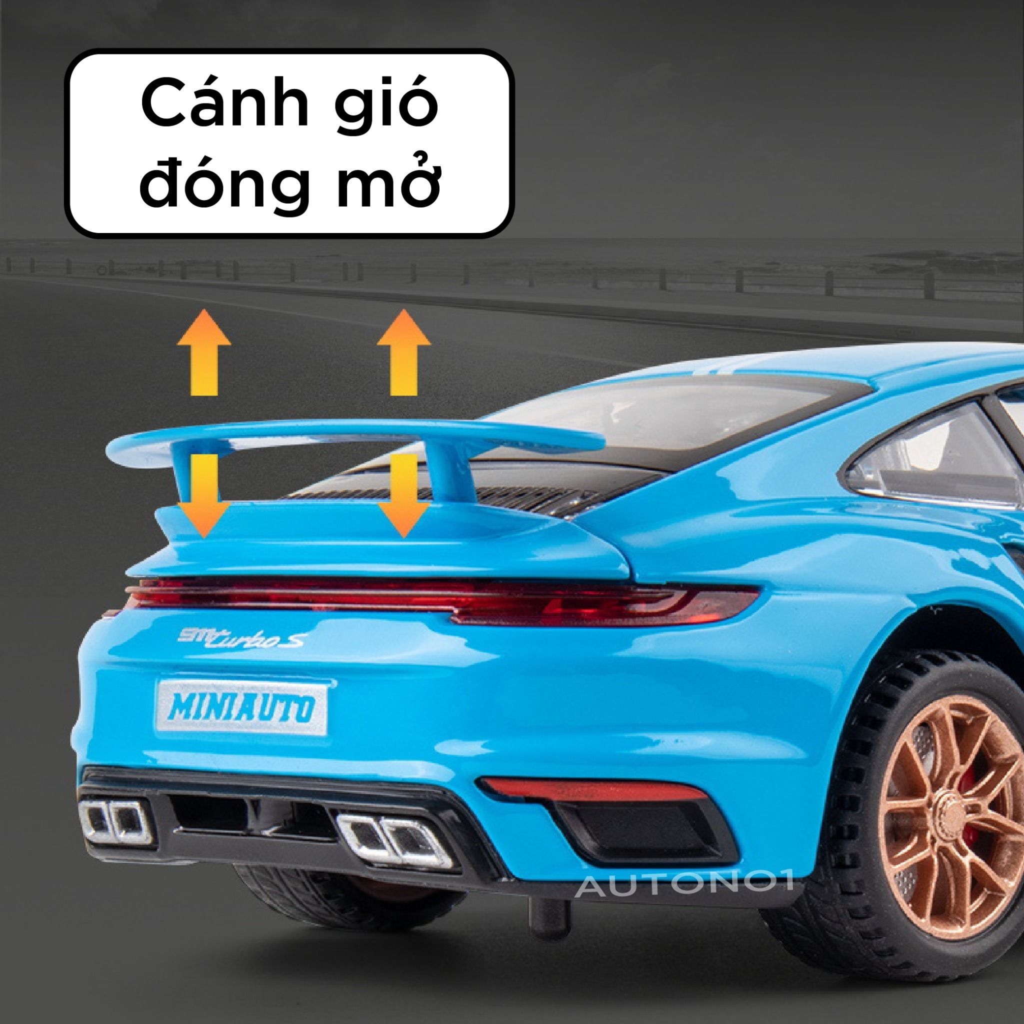 Mô hình xe Porsche 911 Turbo S full open , có đèn và âm thanh tỉ lệ 1:32 Miniauto OT32035