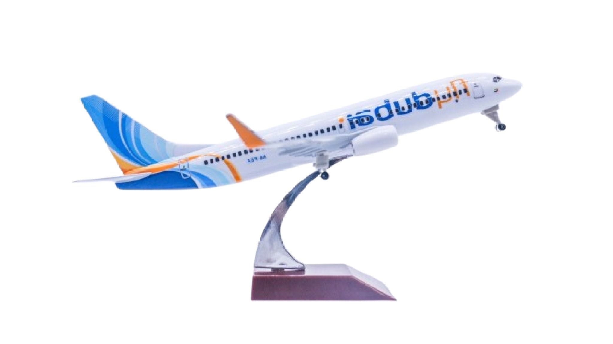Mô hình máy bay Fly Dubai Boeing B737-800 có bánh xe kích thước 20cm MB20125