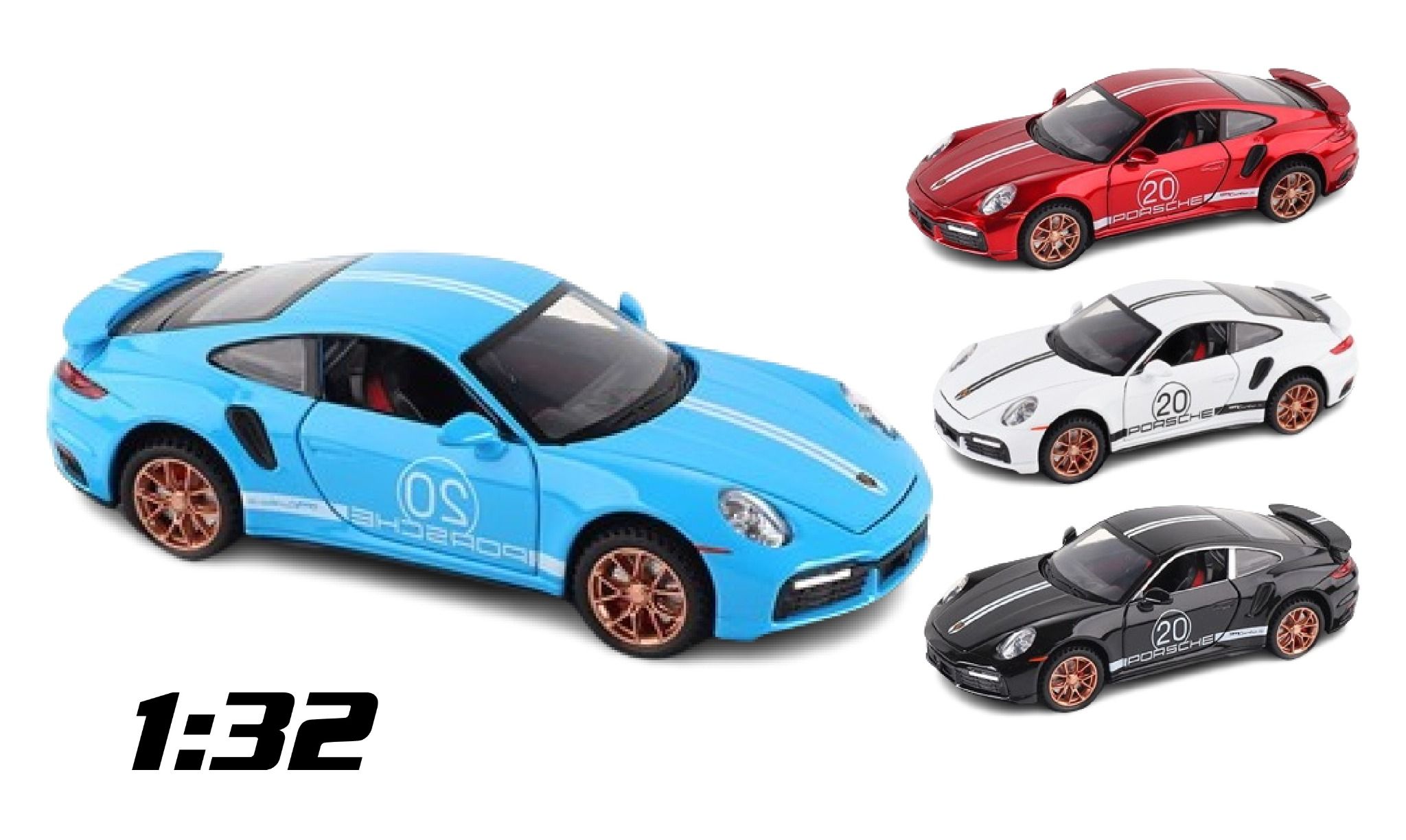 Mô hình xe Porsche 911 Turbo S full open , có đèn và âm thanh tỉ lệ 1:32 Miniauto OT32035