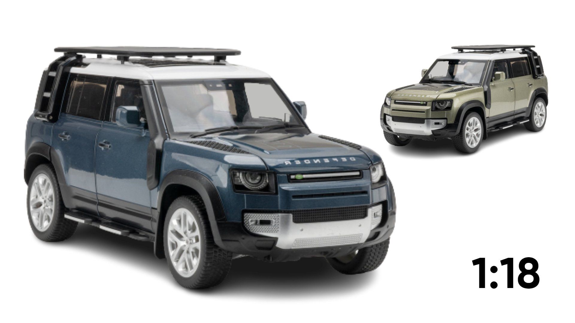 Mô hình xe Land Rover Defender 110 Full open - full kính - đánh lái được - có đèn - âm thanh tỉ lệ 1:18 Alloy Model OT047