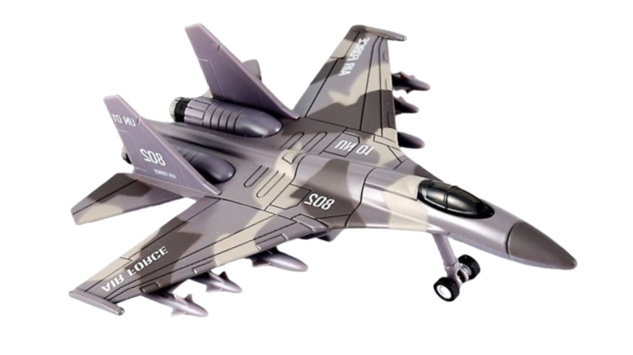 Mô hình máy bay tiêm kích Su-35 camo brown có đèn có âm thanh MB22026