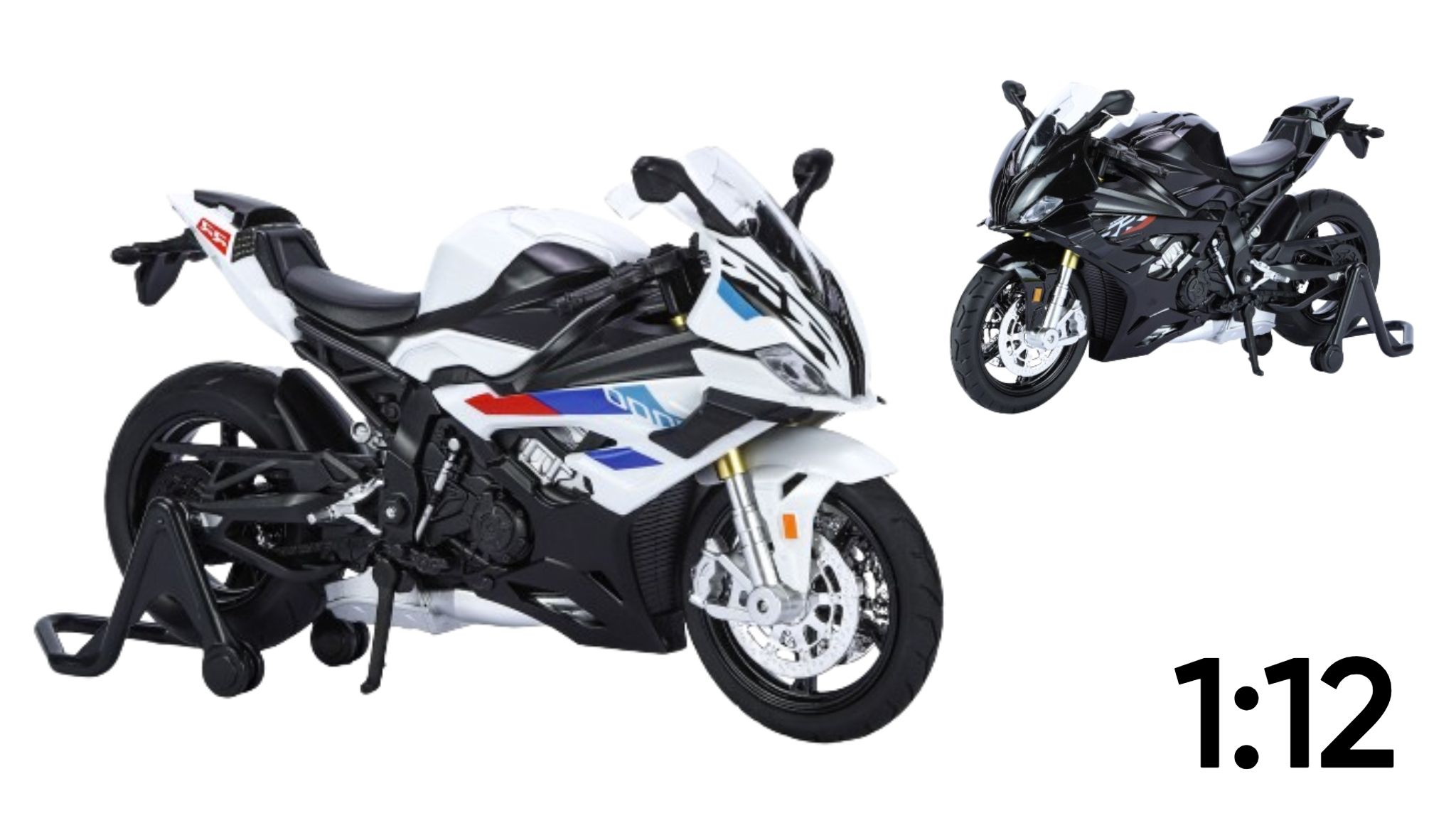 Mô hình xe BMW S1000RR 2024 có cánh gió tỉ lệ 1:12 Huayi Alloy MT070