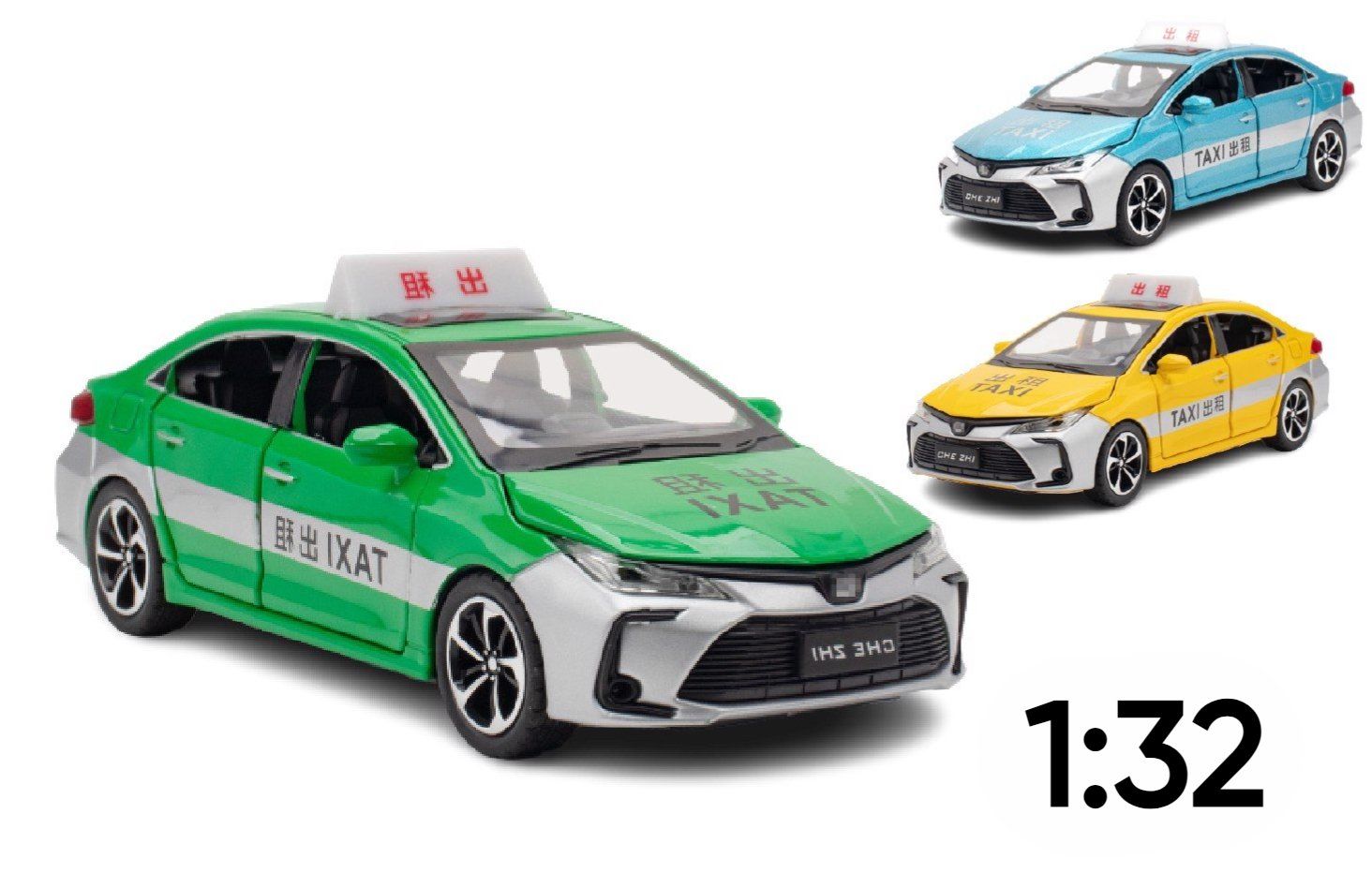 Mô hình xe ô tô Toyota Corolla sedan taxi tỉ lệ 1:32 Alloy model OT224