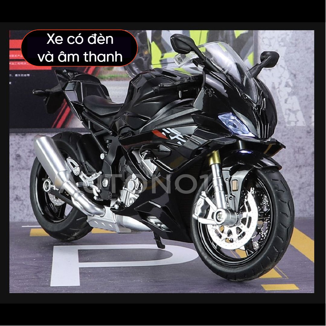 Mô hình xe BMW S1000RR 2024 có cánh gió tỉ lệ 1:12 Huayi Alloy MT070