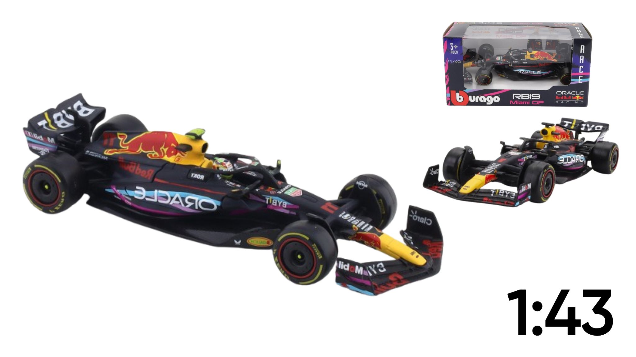  Mô hình xe đua F1 Formula Honda Red bull 2023 RB19 Miami GP #1 - #11 tỉ lệ 1:43 Bburago OT421 