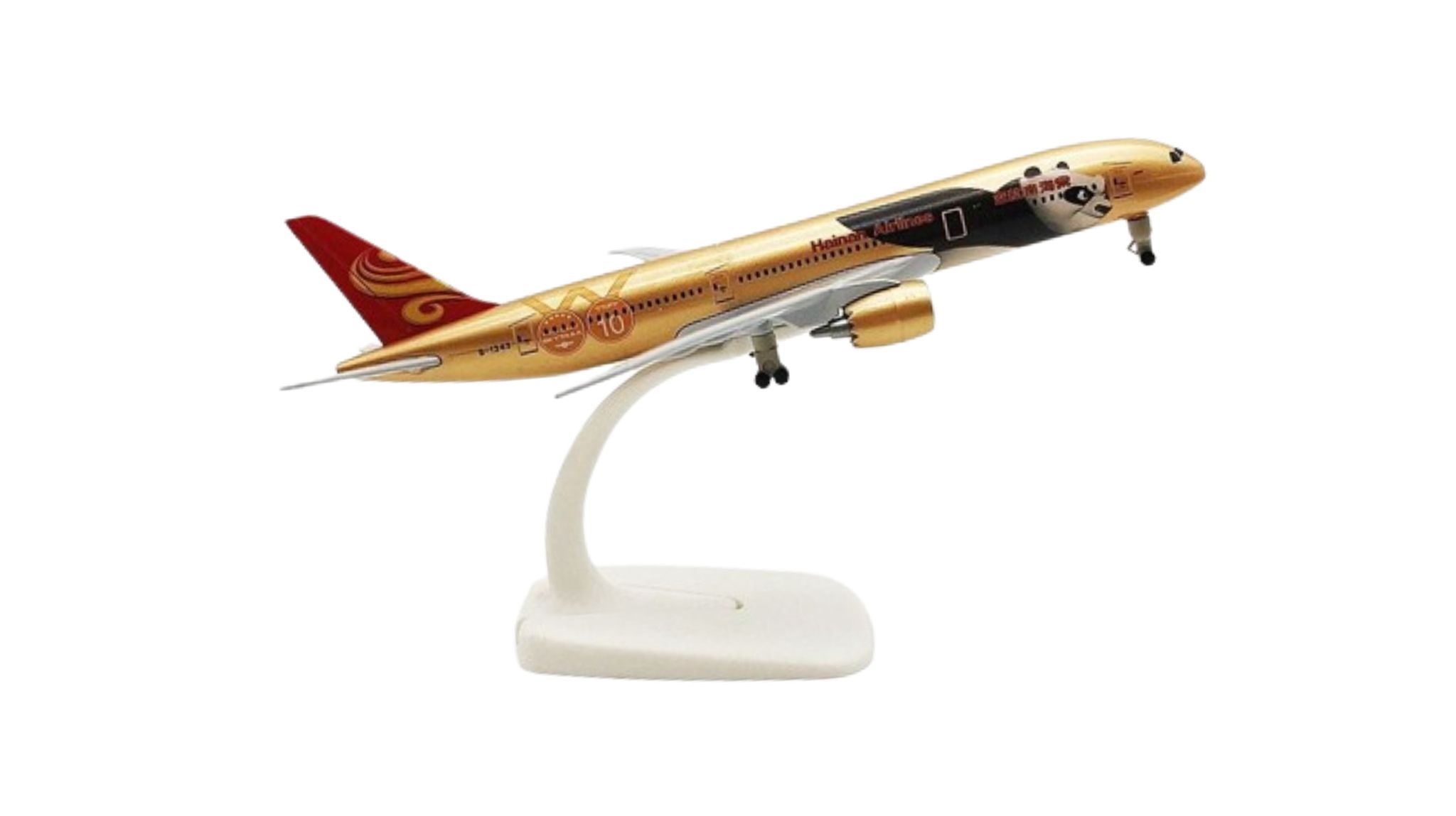Mô hình máy bay Hainan Panda Boeing B787 gold kích thước 20cm MB20090