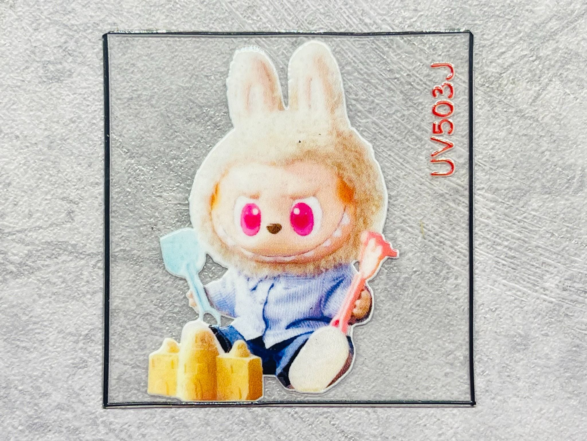 Decal uv labubu trang trí xe - điện thoại - laptop - máy tính - nón - ly - mica chống nước - chống trầy - chống uv kích thước 5 x 5cm Autono1 UV503