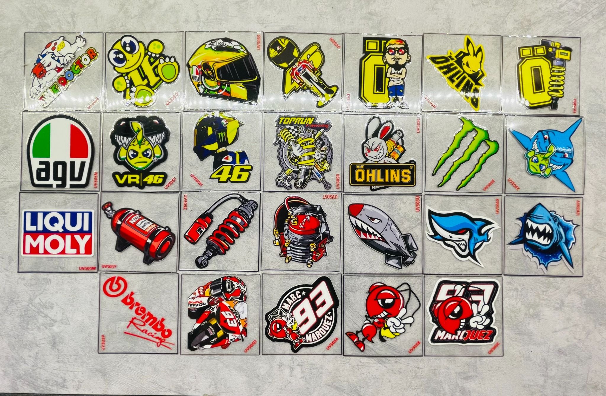 Decal UV trang trí xe mô tô - điện thoại - laptop - máy tính - nón - ly - mica chống nước - chống trầy - chống uv kích thước 5 x 5cm Autono1 UV505