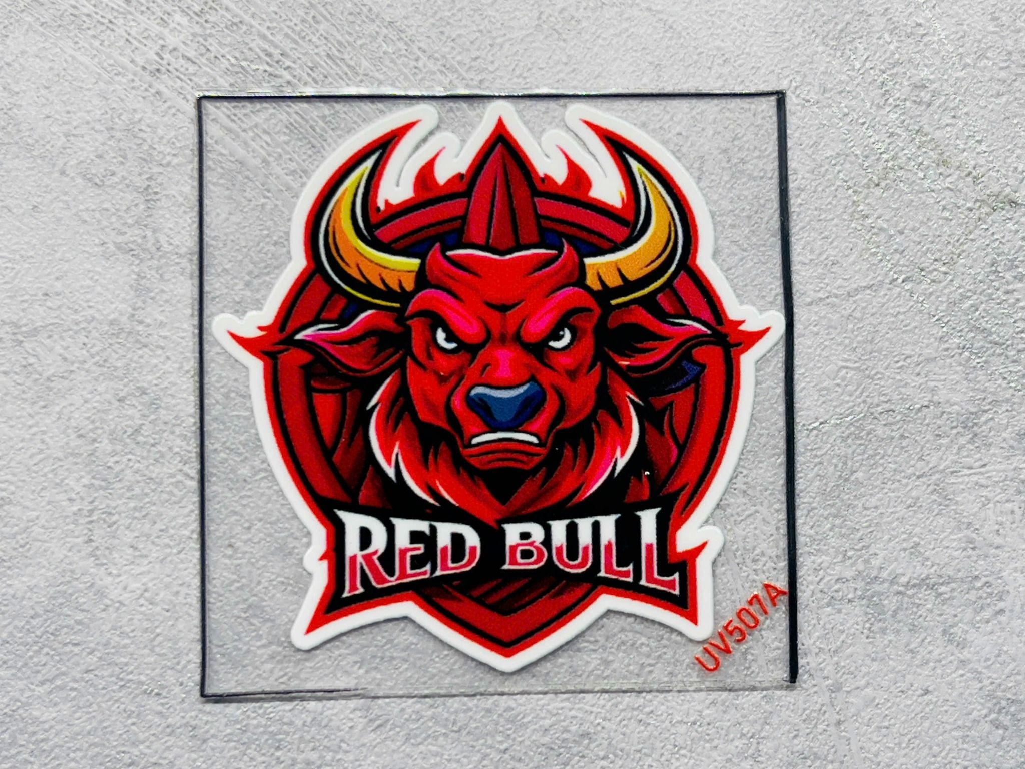 Decal UV trang trí mô hình - điện thoại - laptop - máy tính - nón - ly - mica chống nước - chống trầy - chống uv Redbull kích thước 5 x 5cm Autono1 UV507